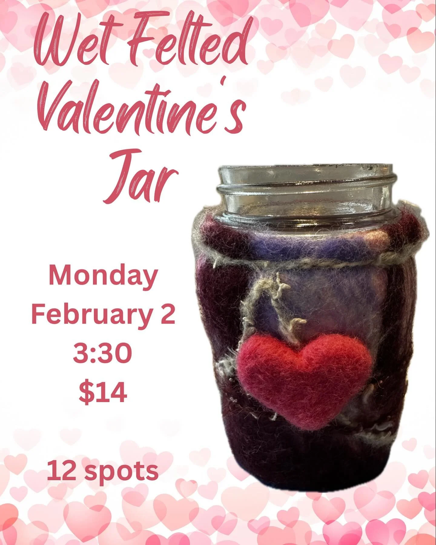 https://www.creationsforkids.org/artclasses

Wetting felting is so fun! Come make a special valentine jar for the Valentine in your life. Then you can fill it with that person would like best&hellip; Flowers 💐 Candy 🍬 jerky❤️ Tea 🫖 a stuffy 🧸 so 