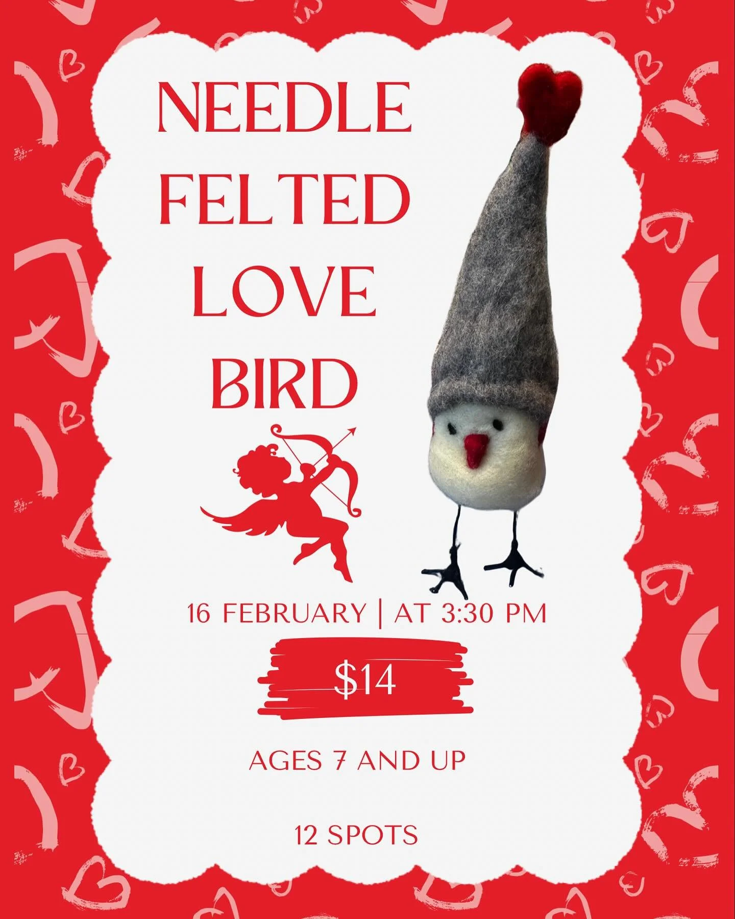 This could be a great present for that crafty loved one in your like!! You can prepay for a class and give it as a gift.  You give them a fun crafting sculpture experience and they leave with this cute little love bird that they have made. Or even be