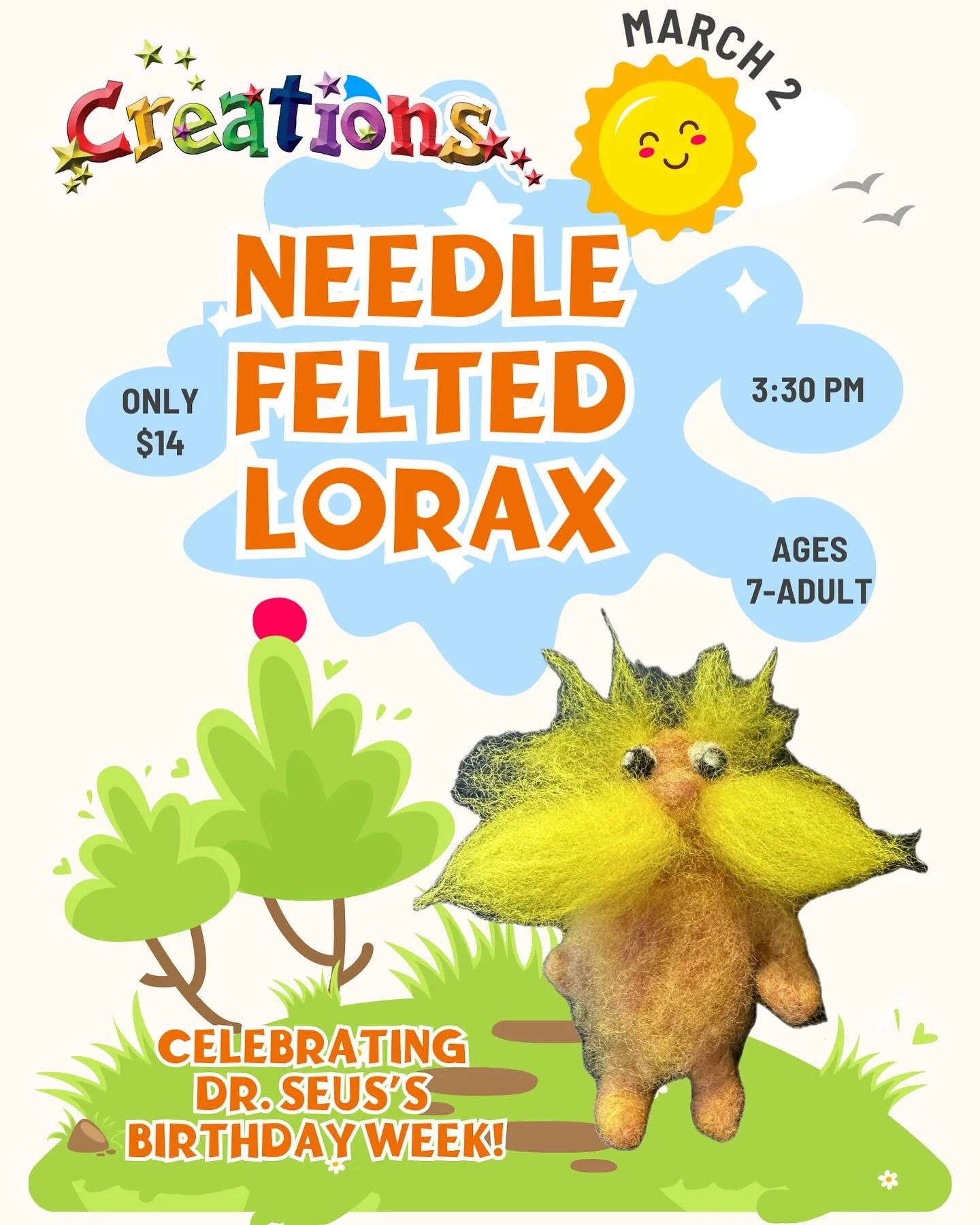 Fun Dr. Seuss Lorax in celebration of his bday week!!