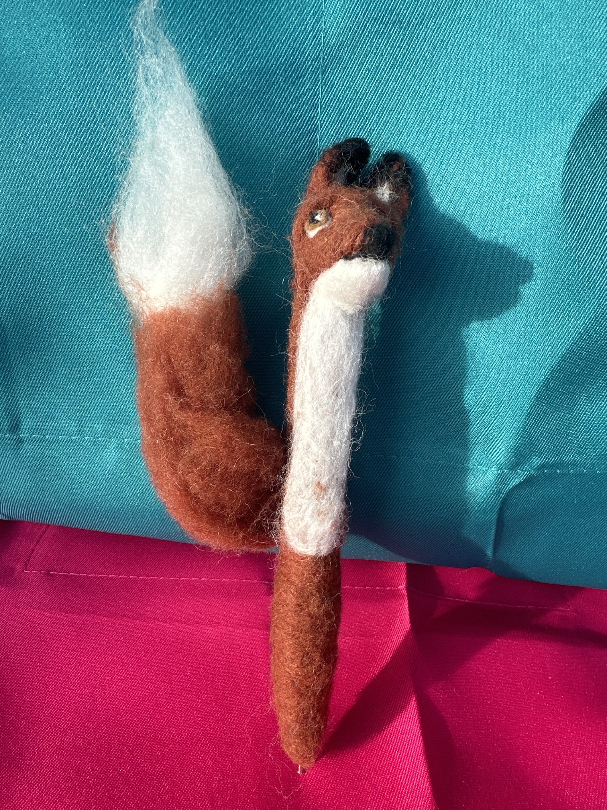 Needle Felted Fox Pen (rust #2)