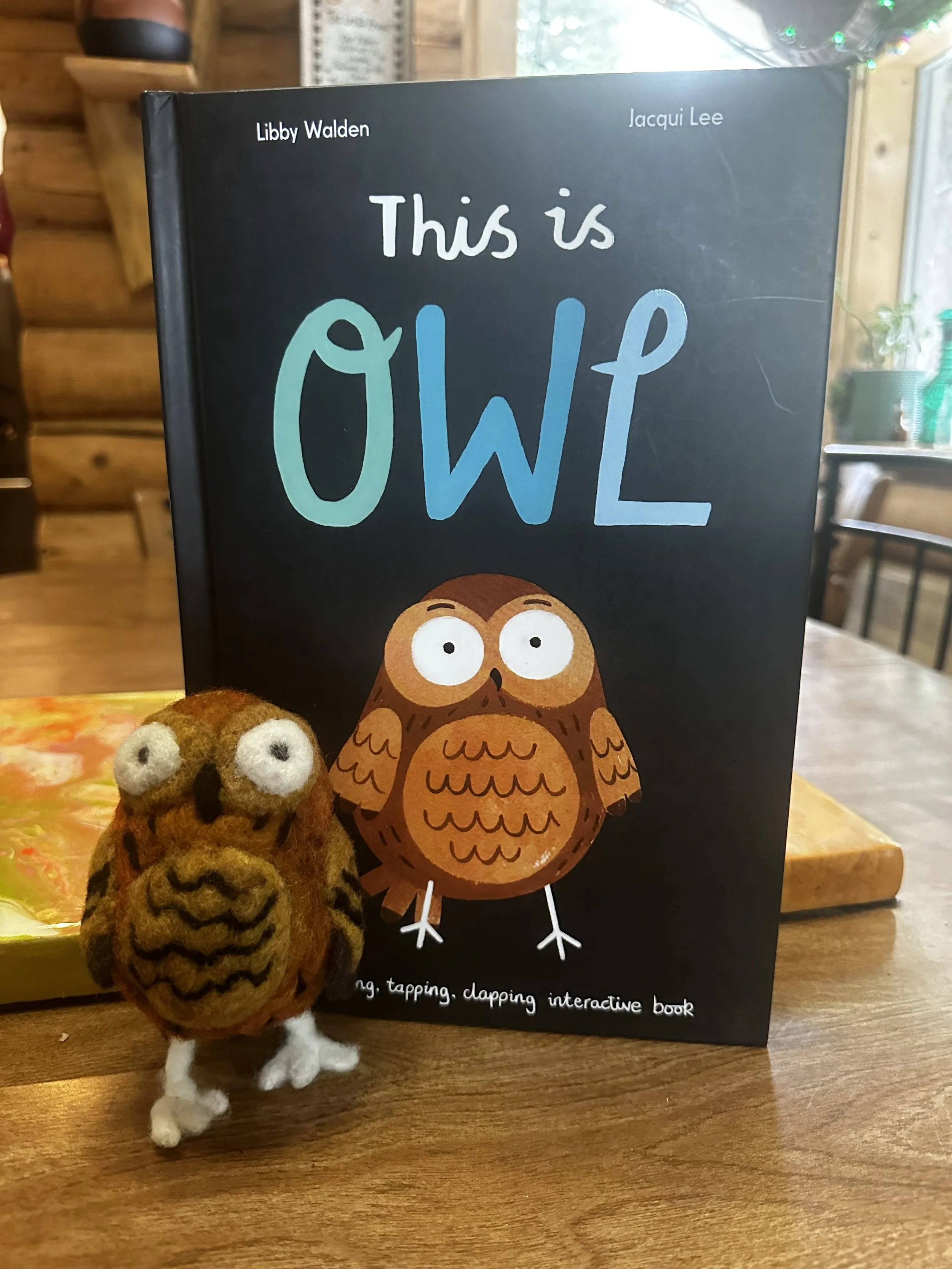 Needle Felted Owl Critter and Book - SOLD