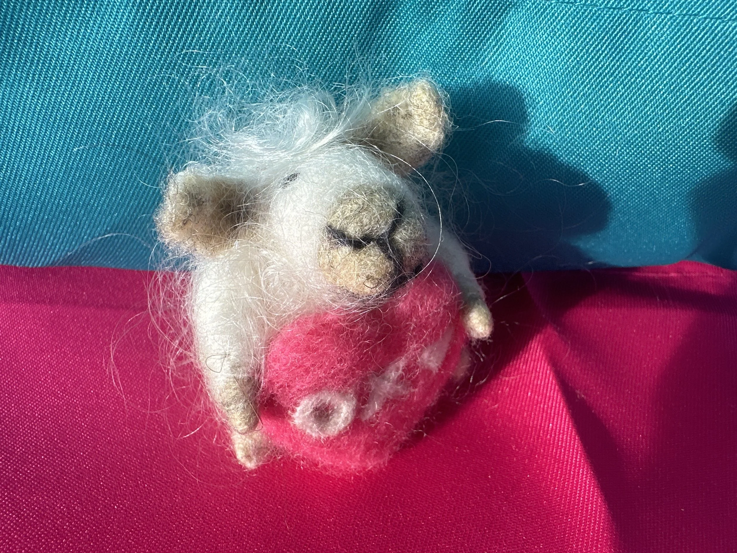 Needle Felted Sheep with OXO Heart