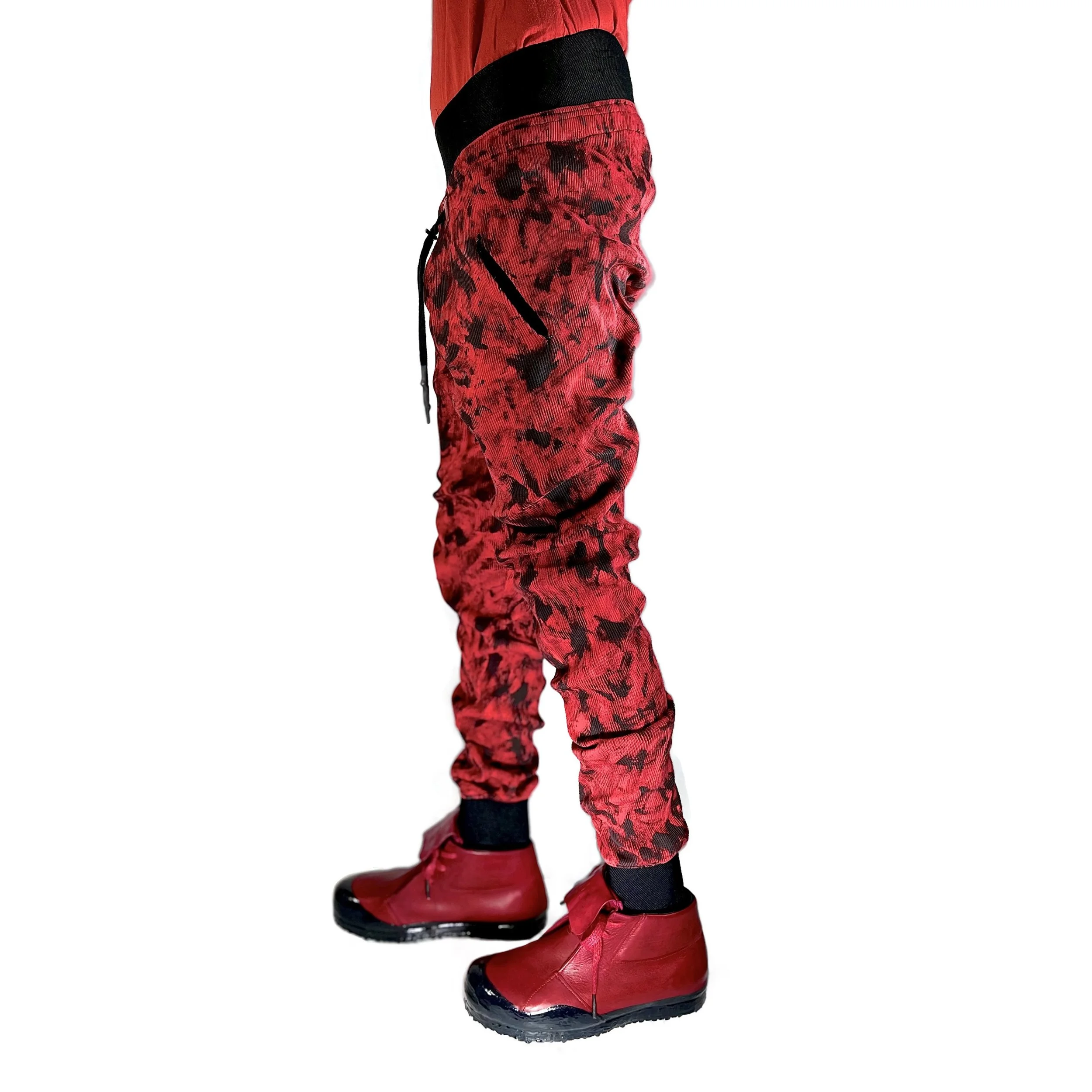Red: Black Painted Joggers Edited.jpg