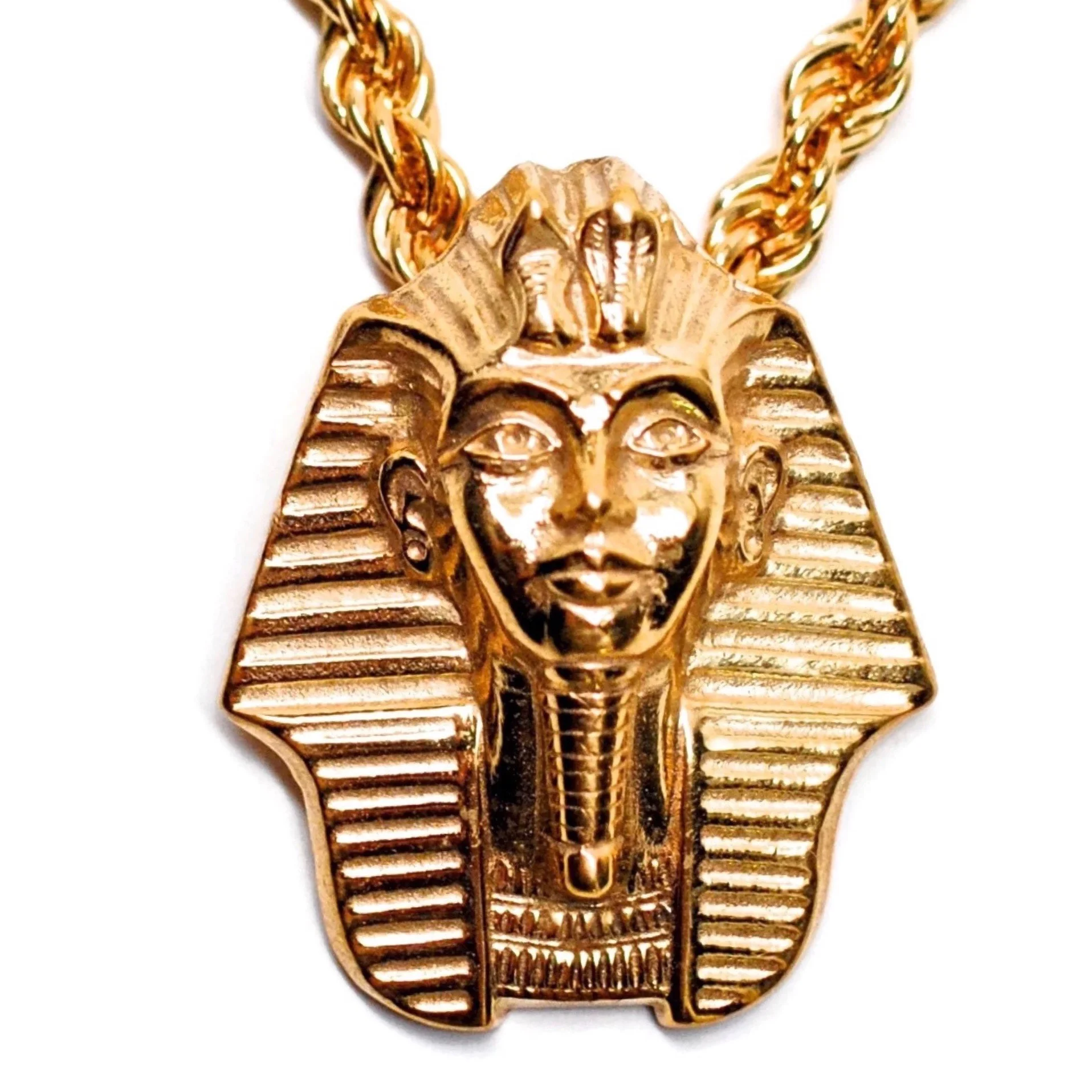 Tut Pendant on Rope Chain 14K Plated Brass 1.jpeg