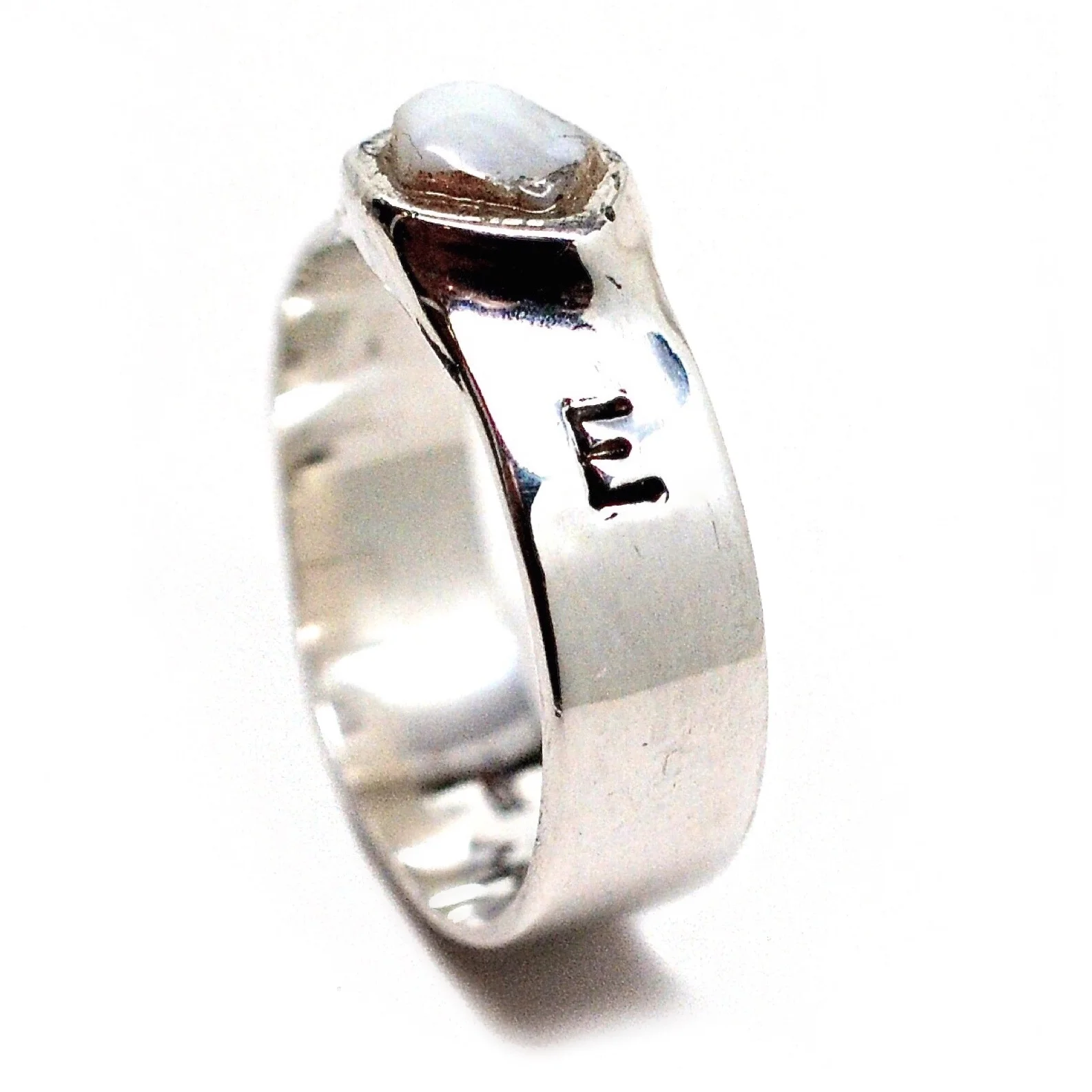 Teisha's Friend's Tooth Chip Ring in Sterling Silver