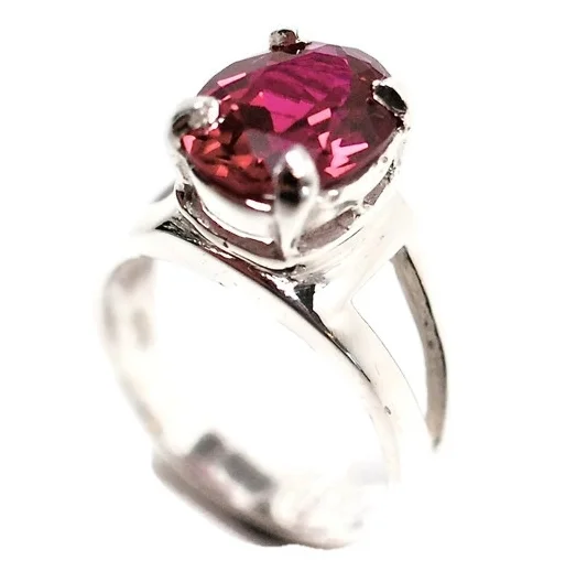 Ruby Engagement Ring in 14K White Gold