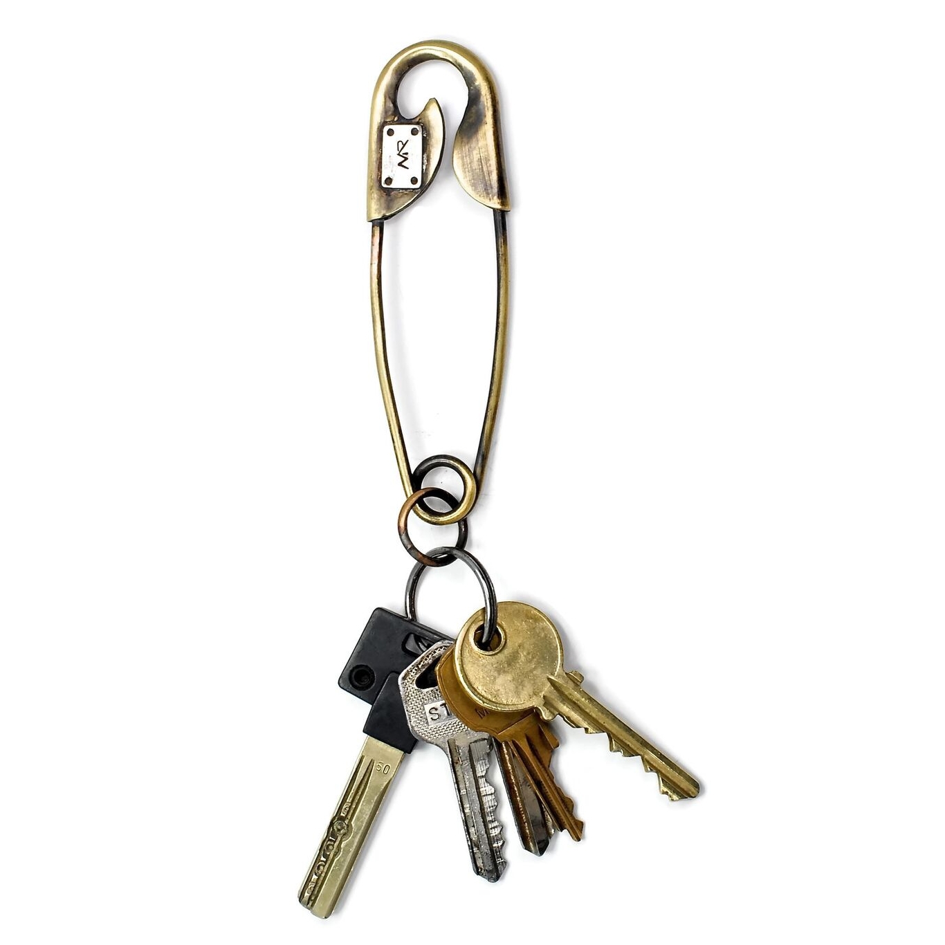 Safety_Pin_Key_Chain_In_Patina_Brass_and_Silver_1_preview.jpeg