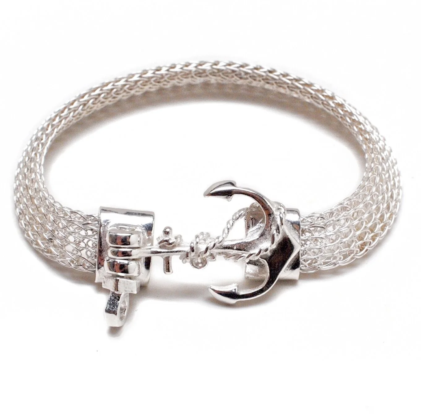 Anchor Mesh Bracelet with Screw Clasp