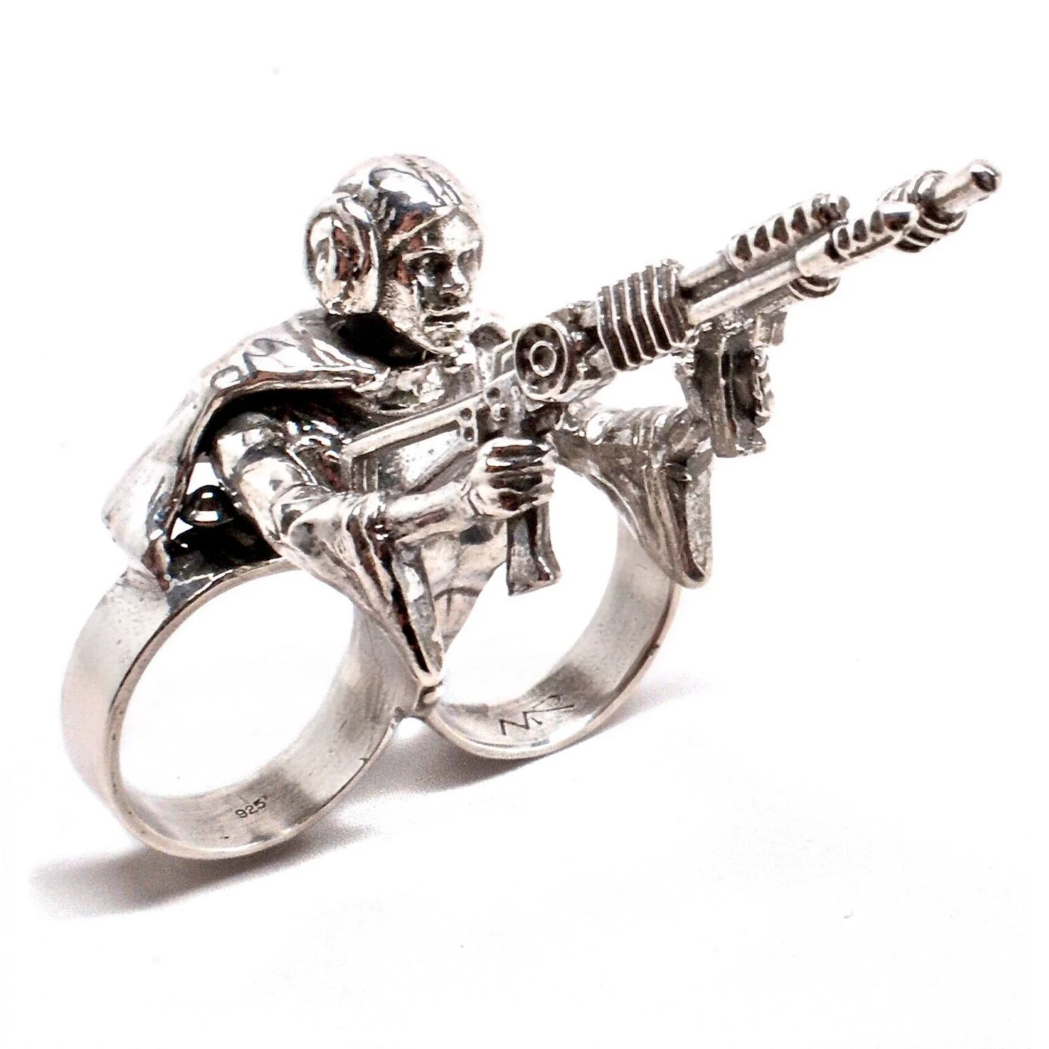 Princess Leia Two Finger Ring in Sterling Silver