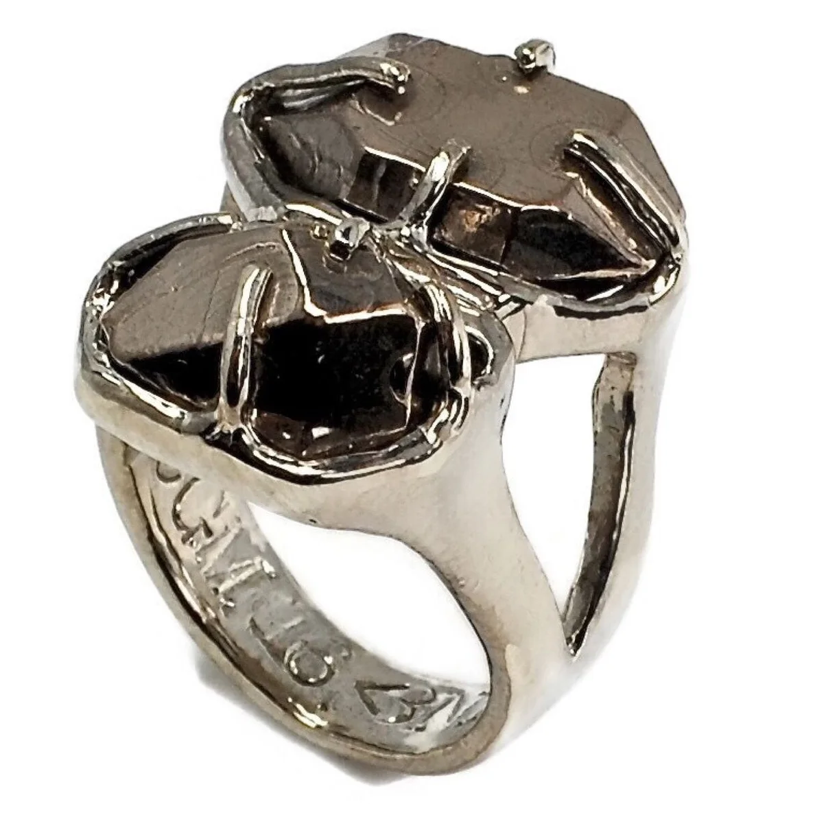 The Chloe Replicant Herkimer Diamond Ring in White Brass and Bronze3_preview.jpeg