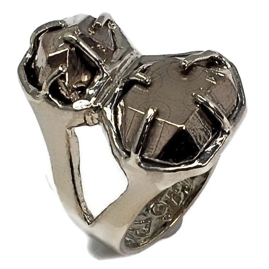 The Chloe Replicant Herkimer Diamond Ring in White Brass and Bronze_preview.jpeg