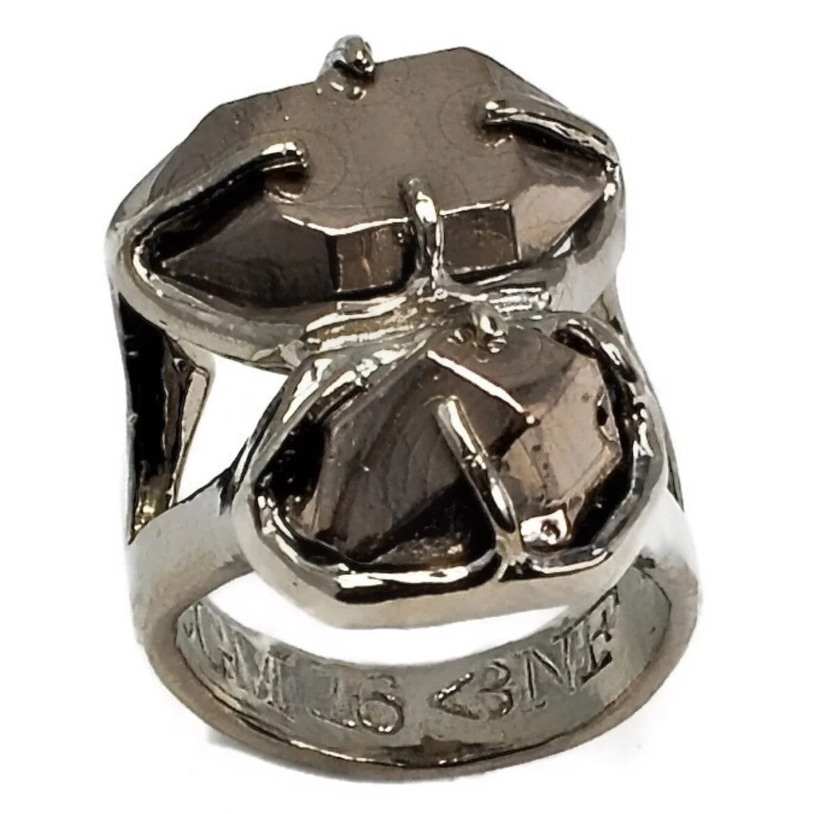 The Chloe Replicant Herkimer Diamond Ring in White Brass and Bronze2_preview.jpeg