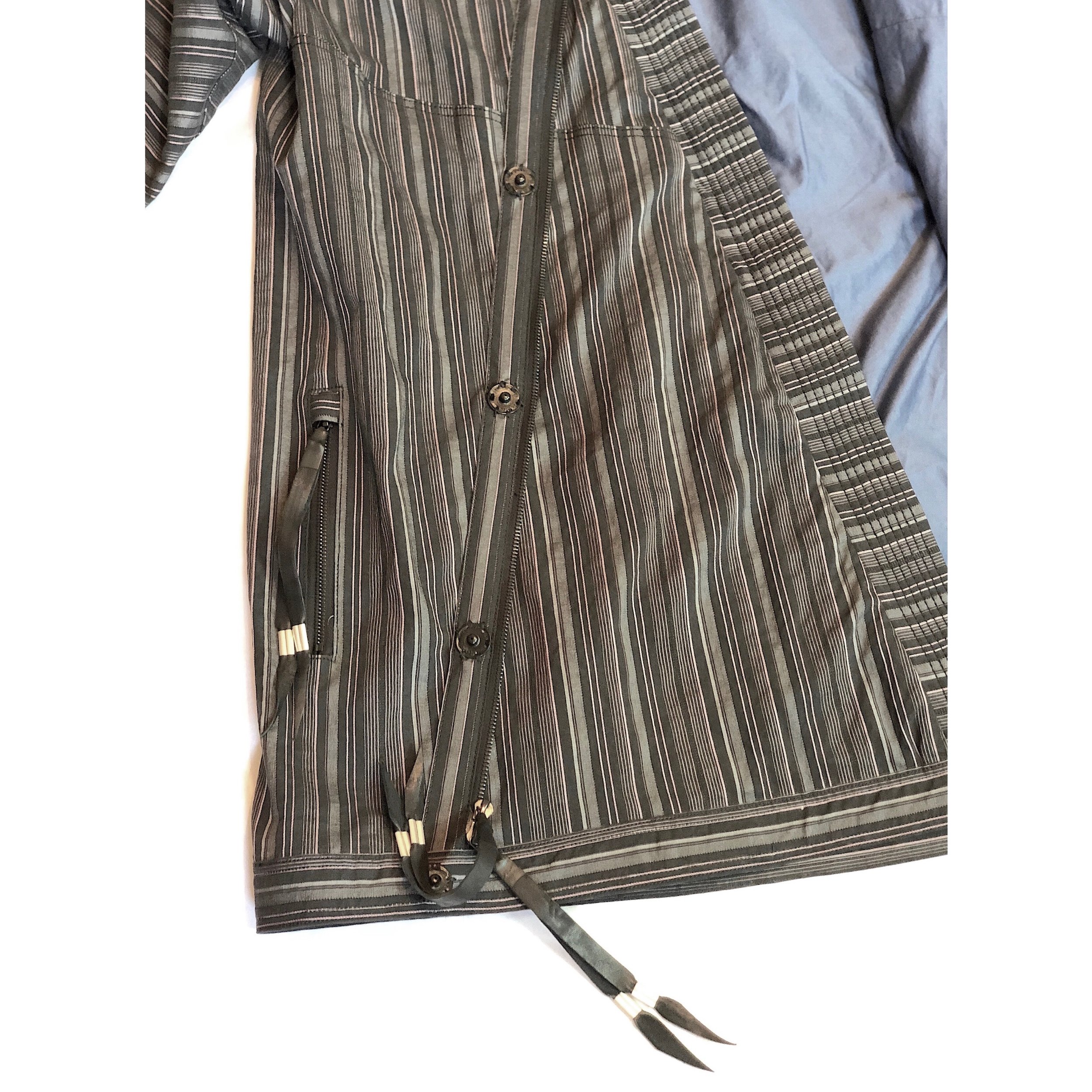 Michael Raymond Striped Kimono Jacket with Removable Hood