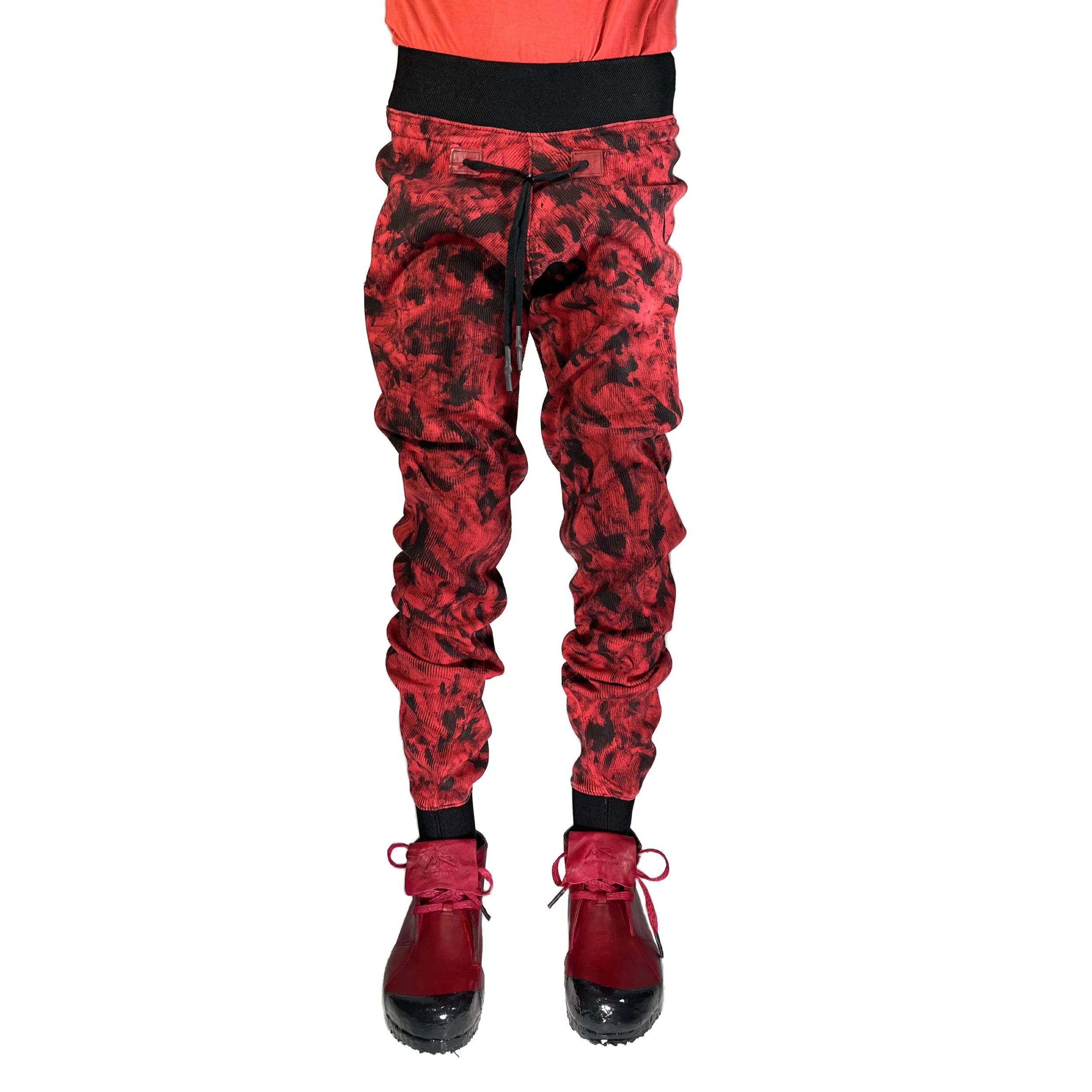 Red: Black Painted Joggers Edited Front.jpg
