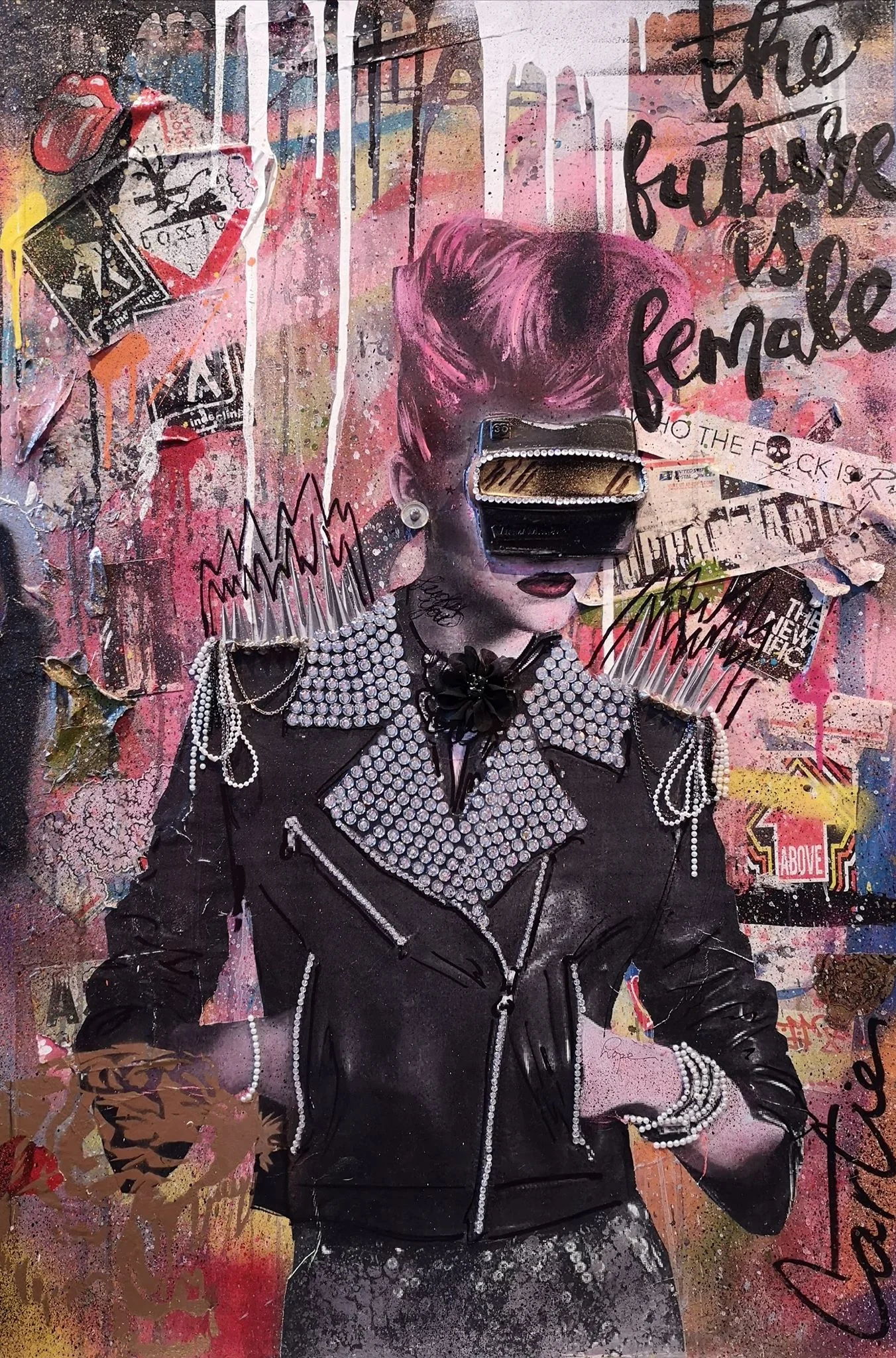 “She represents the future”Mixed media on canvas / Technique mixte sur toile24x36Contact for inquiries / Contactez-moi pour achat