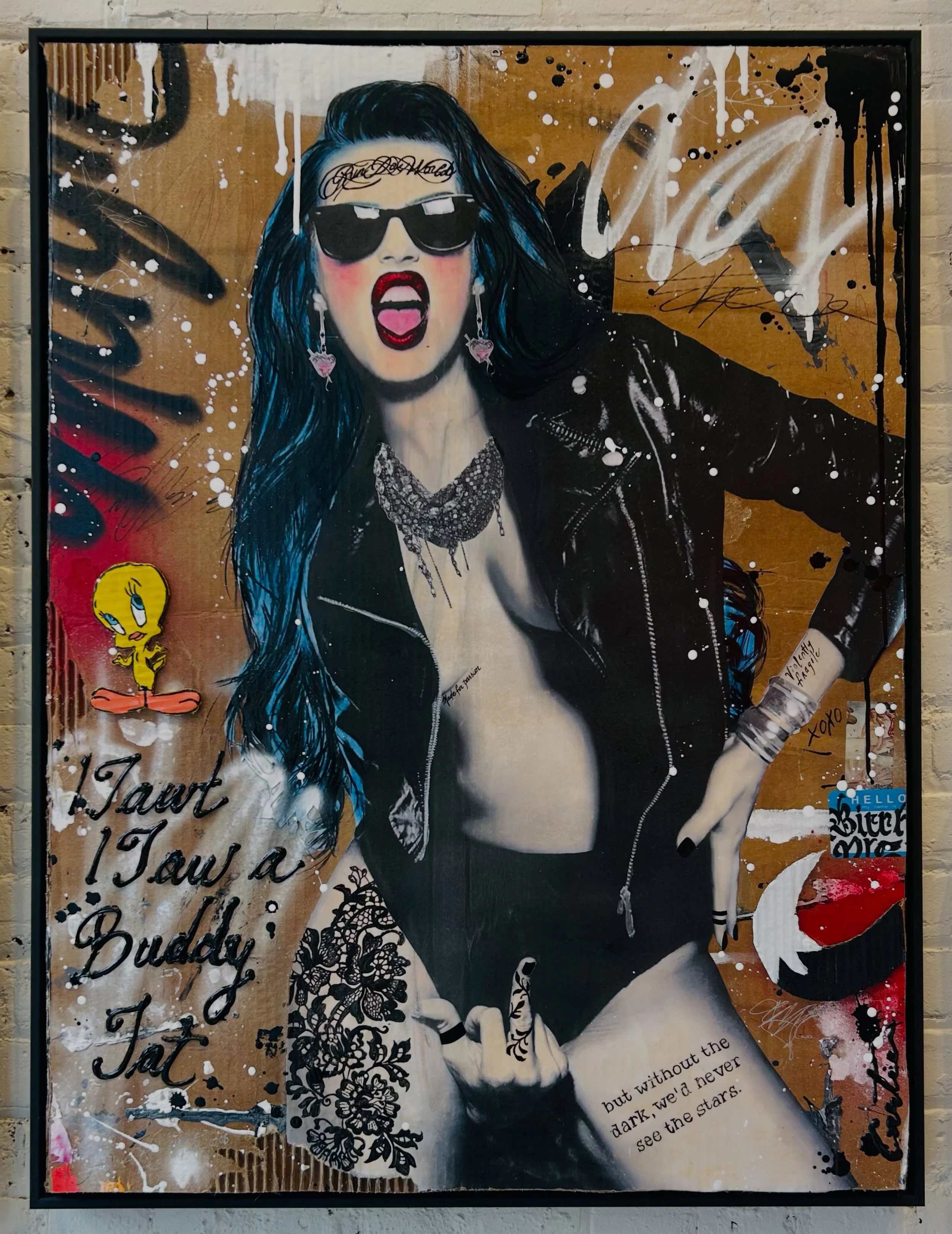 My spirit animal will eat yours!
30x40
New art 🔥🔥🔥 available 
Mixed media on cardboard , framed