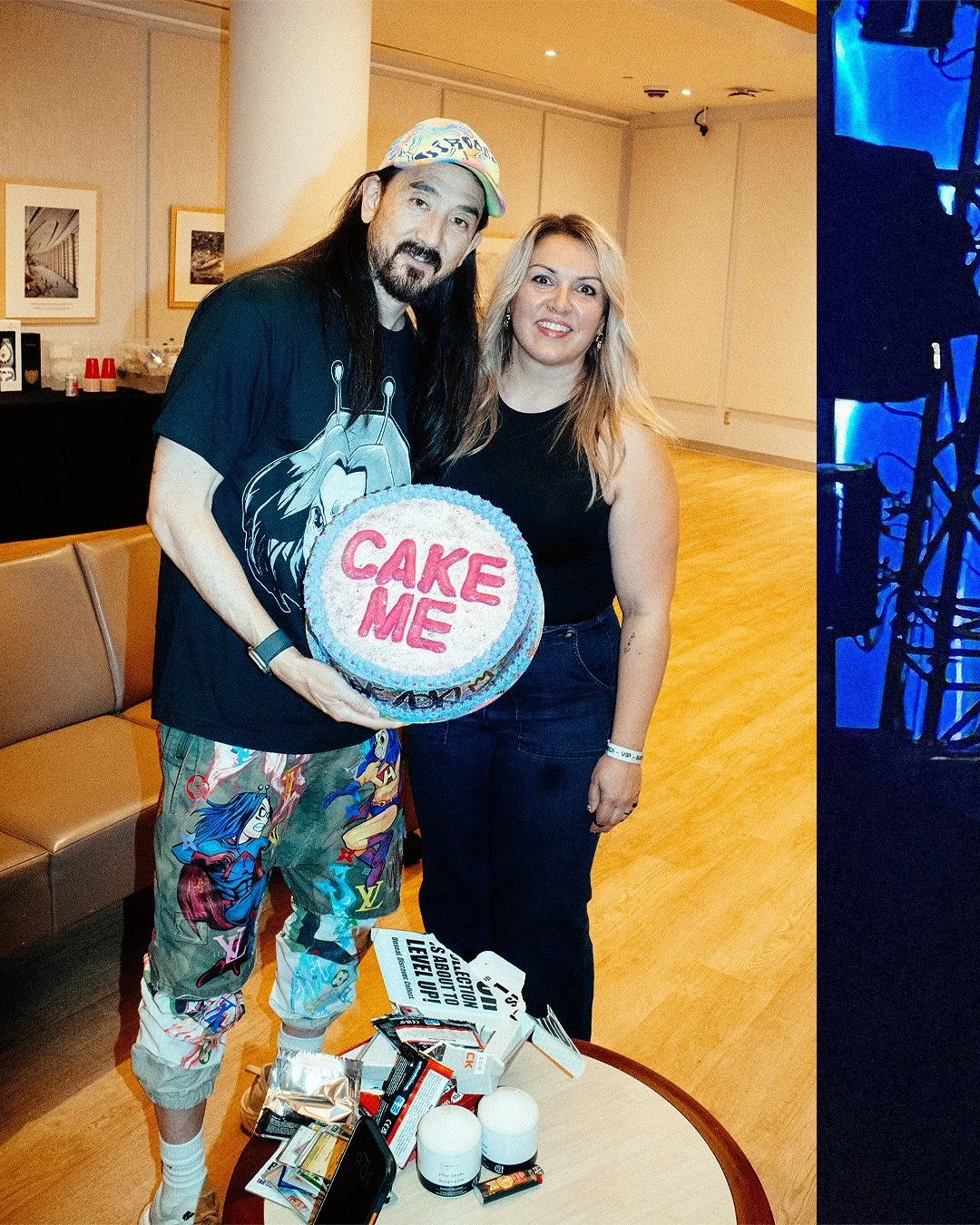 Cake Me

I had a crazy idea of doing sculptural art cake, after seeing Steve Aoki throwing cakes after his Dj set I said to myself there&rsquo;s no better match to introduce my new art collection. First of many to come.  This was a dream come true, a