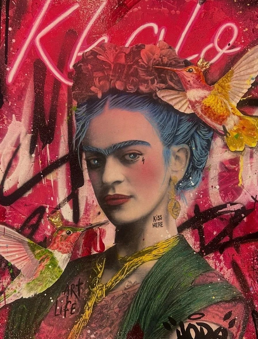 Khalo, new art piece 
20x16 mixte media/ available 

#frida #art #portrait