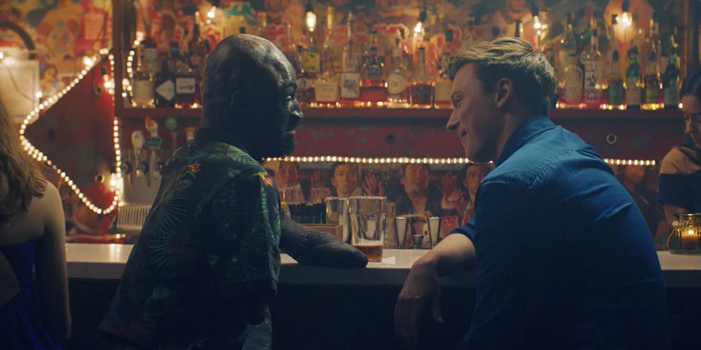 A scene from The Things You Think I'm Thinking, starring Prince Amponsah (left) and Jesse LaVercombe (right).