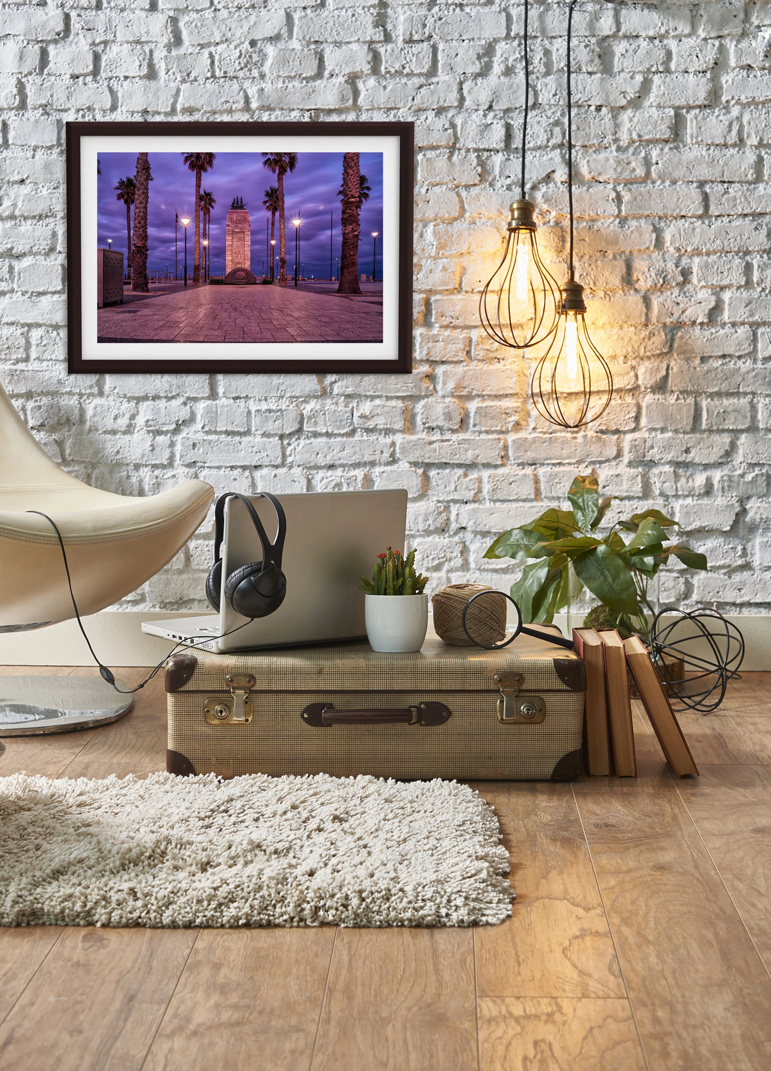 vintage winter with modern interior style and white chair