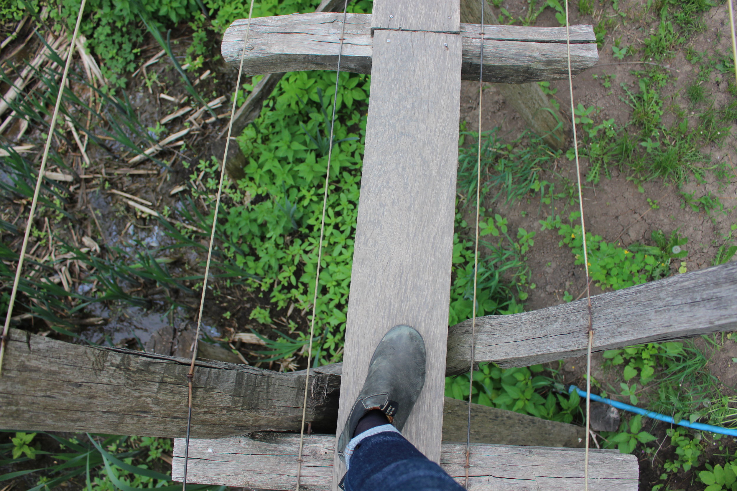  We crossed this super sturdy bridge to continue exploring the museum grounds.  