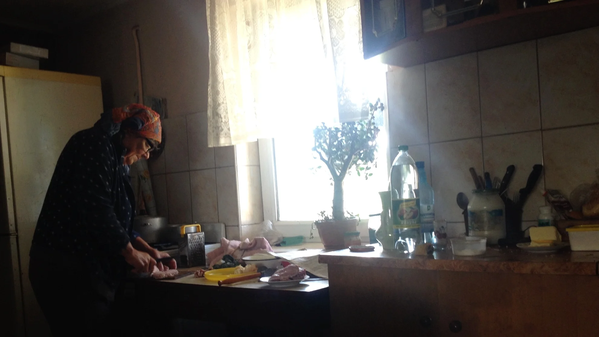 Hanna prepared food for me to take back to Lviv.