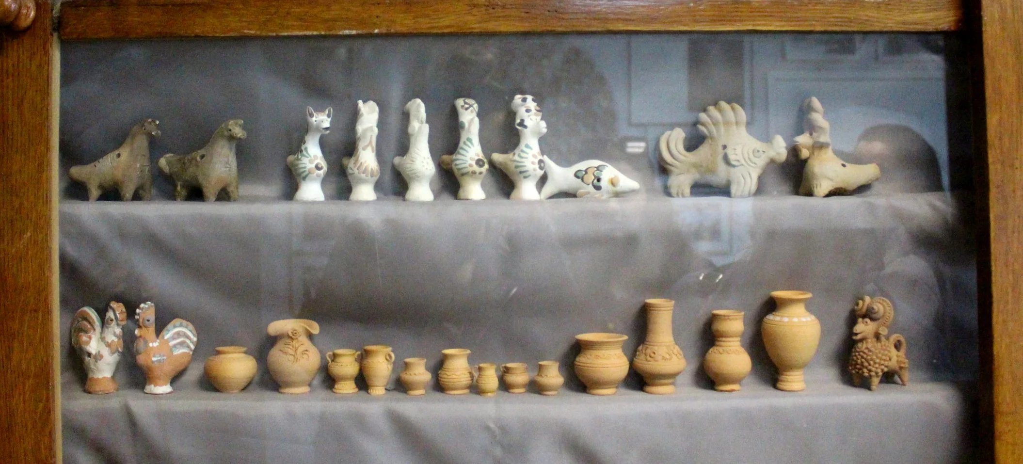 Whistles on display at the National Museum of Ukrainian Pottery in Opishne.