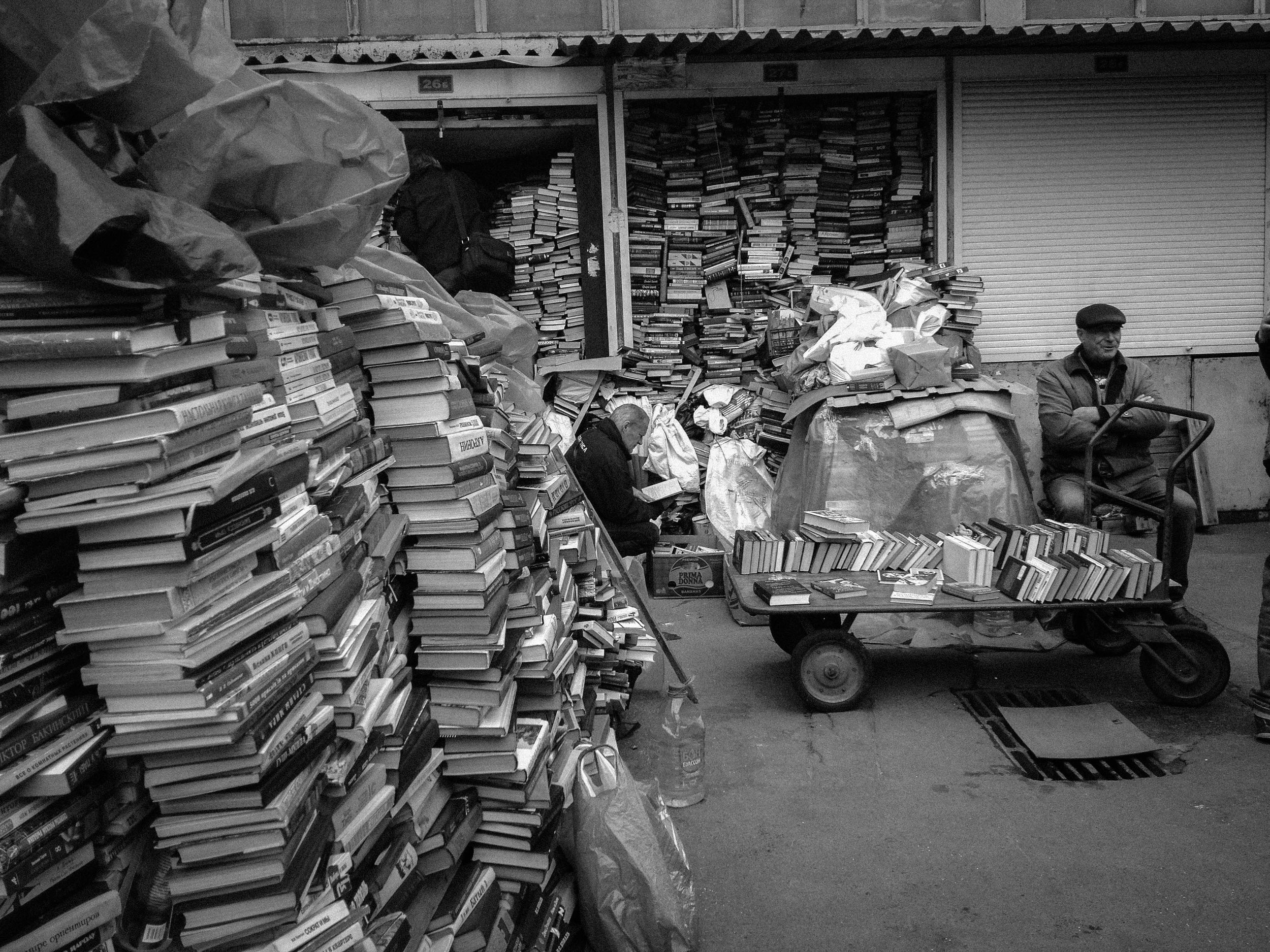 Petrivka book market in Kyiv, Ukraine