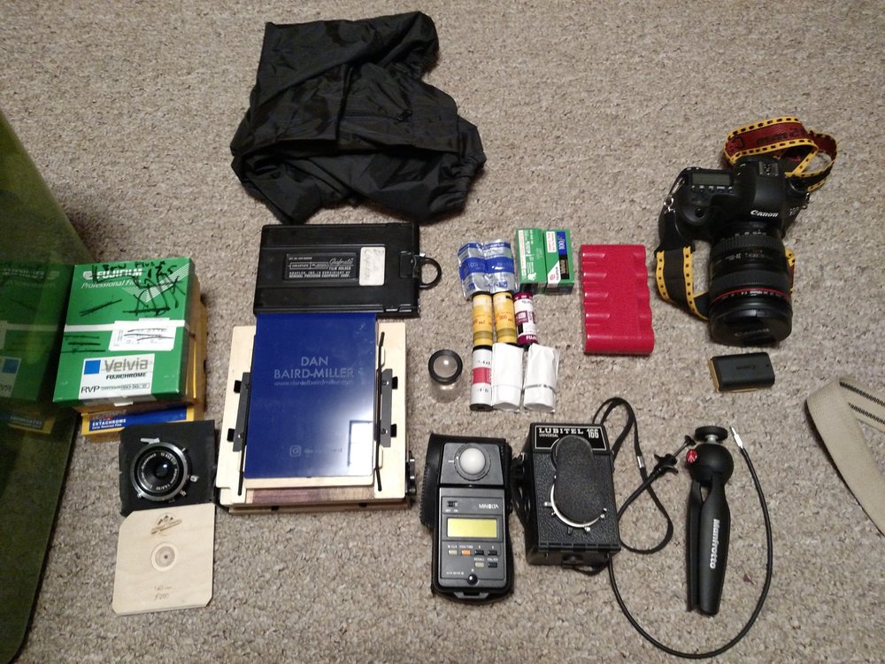 Most of my gear. I traveled around most locations with the majority of these items plus a tripod