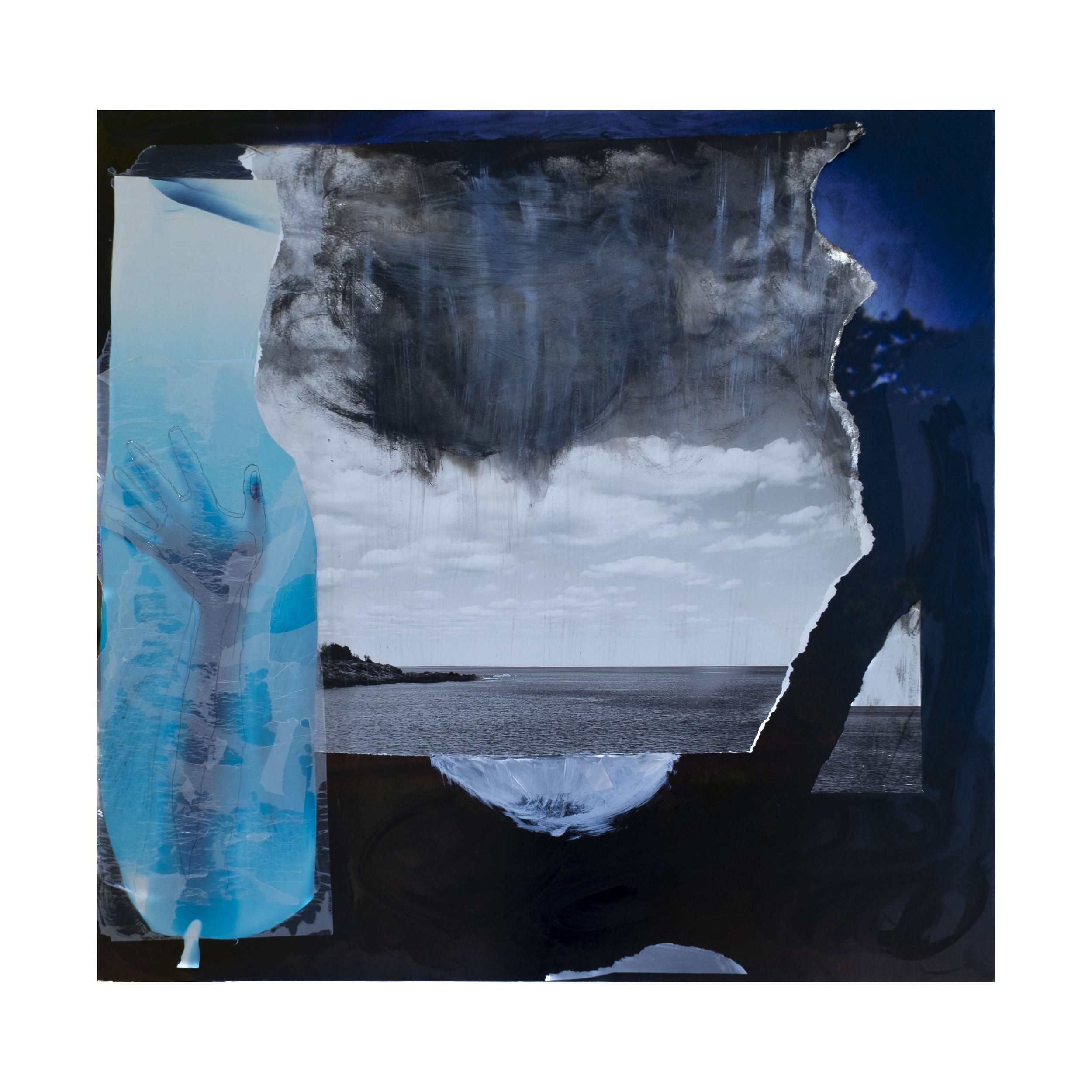 Its always cold here Photographs, acrylic paint, tracing paper 40”x40” 2025