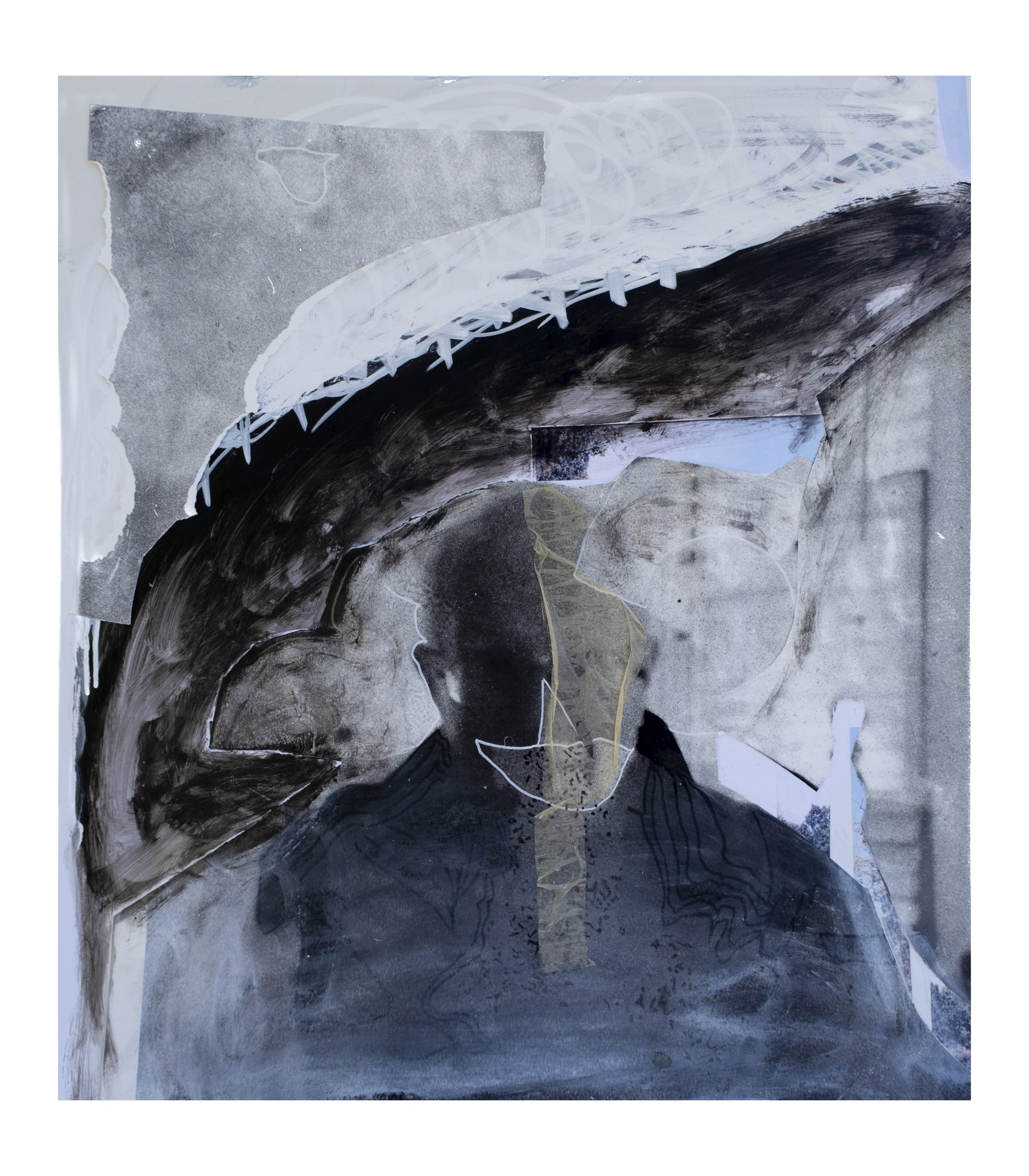 bottling aether photographs, acrylic ink, paint markers 33”x31'.5” 2025