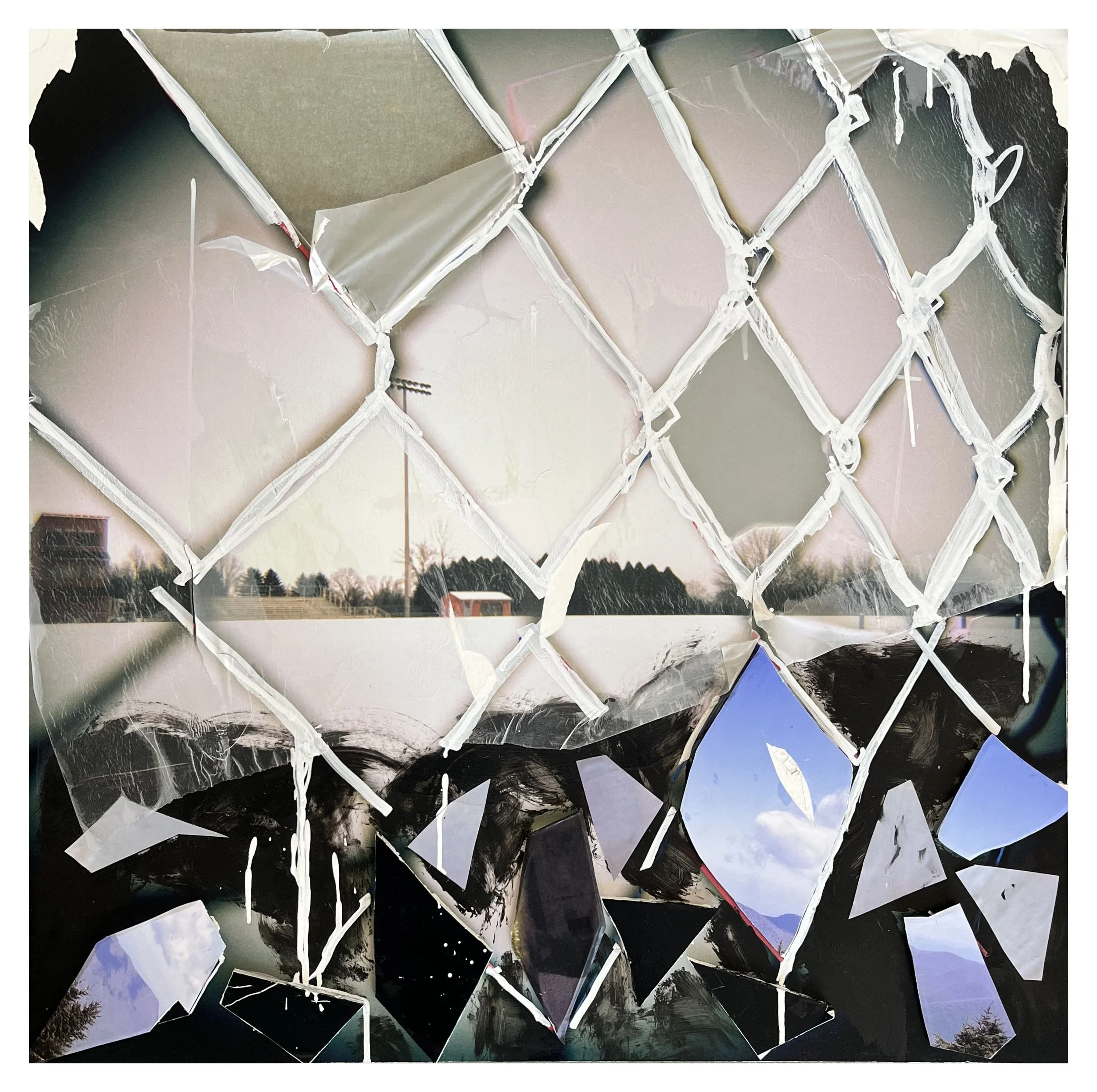  Through and through photographs, tracing paper,, foam, acrylic ink 30”x30” 2024 