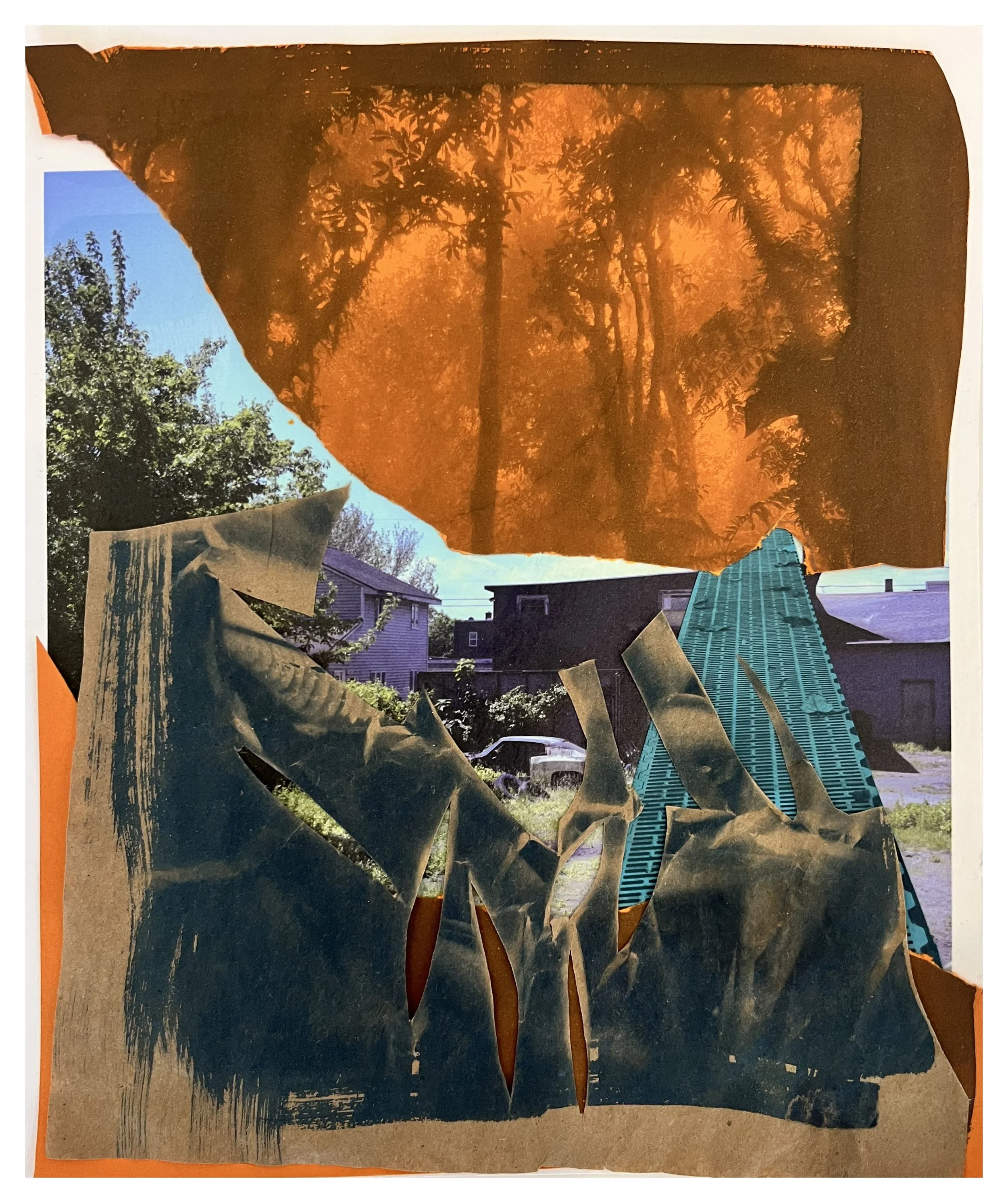  taking refuge Toned cyanotypes, photographs 10”x8” 2025 