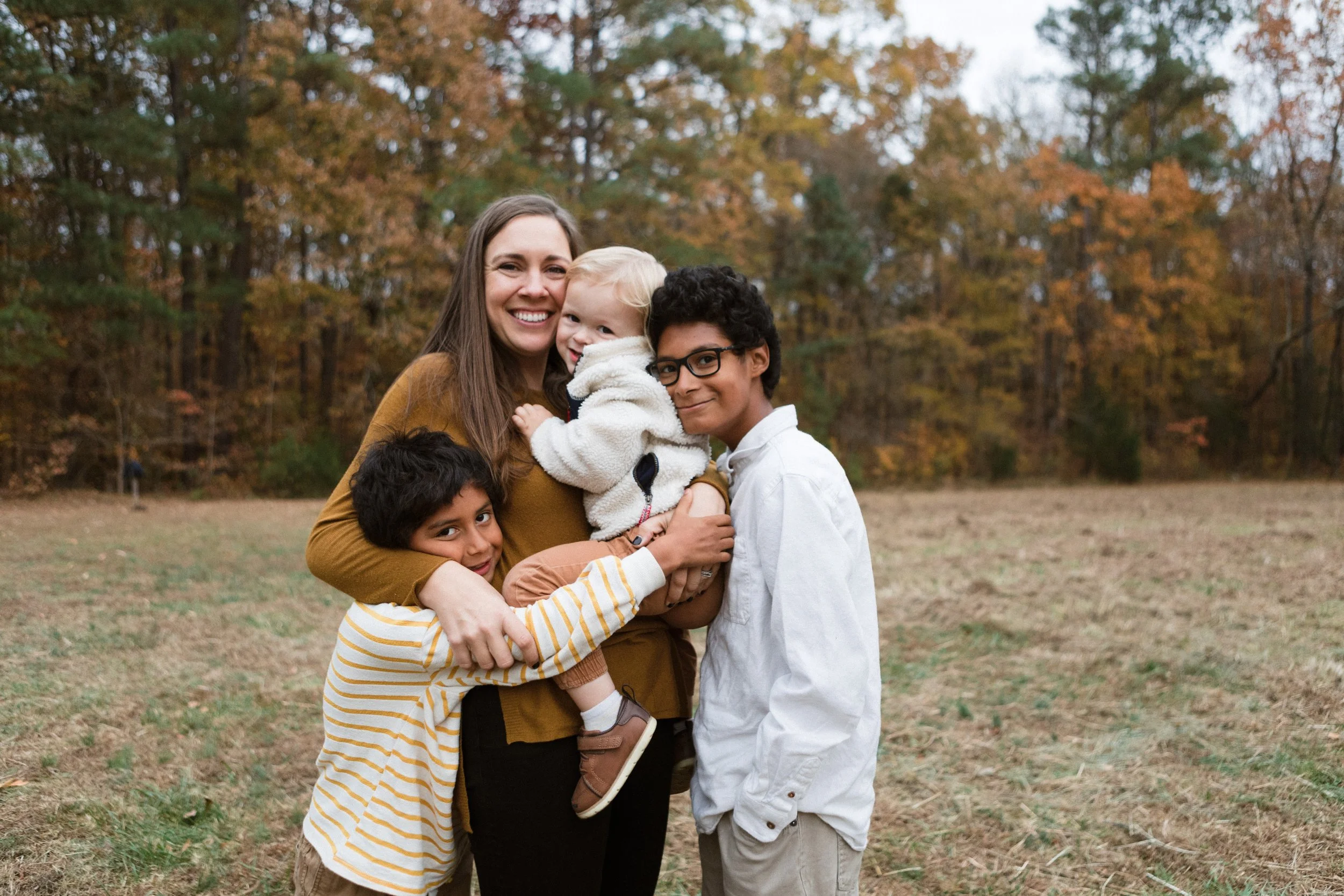 riangle family photographer shares outfit color ideas for fall family photos in Durham NC.