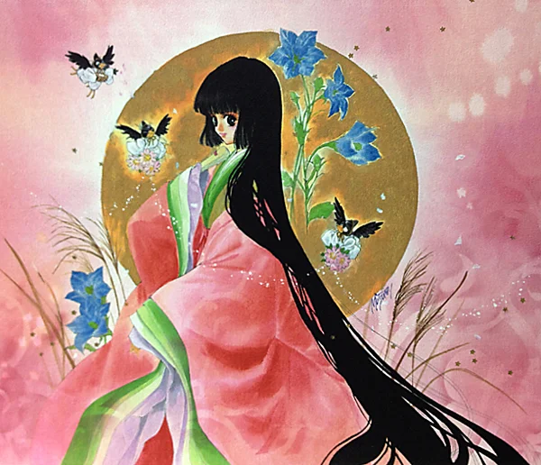  Mutsumi Inomata  Mustsumi's prints had various specialty touch plates. &nbsp;This image had gold leaf on the background circle (which does not convey well in the photo). &nbsp;It also had crystalina accents...&nbsp;to create magic : )     More infor