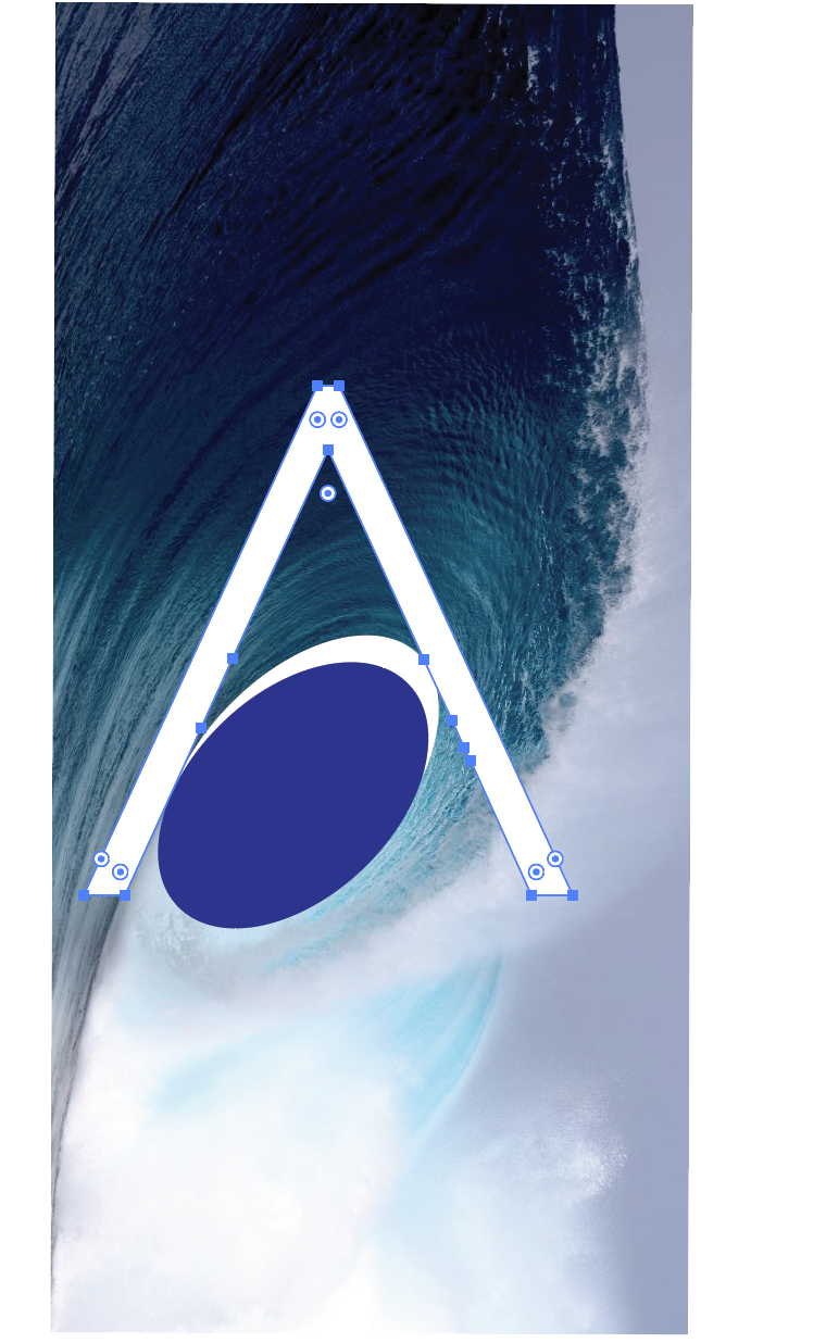Curvature of the stroke modelled off a real wave because it looks more natural