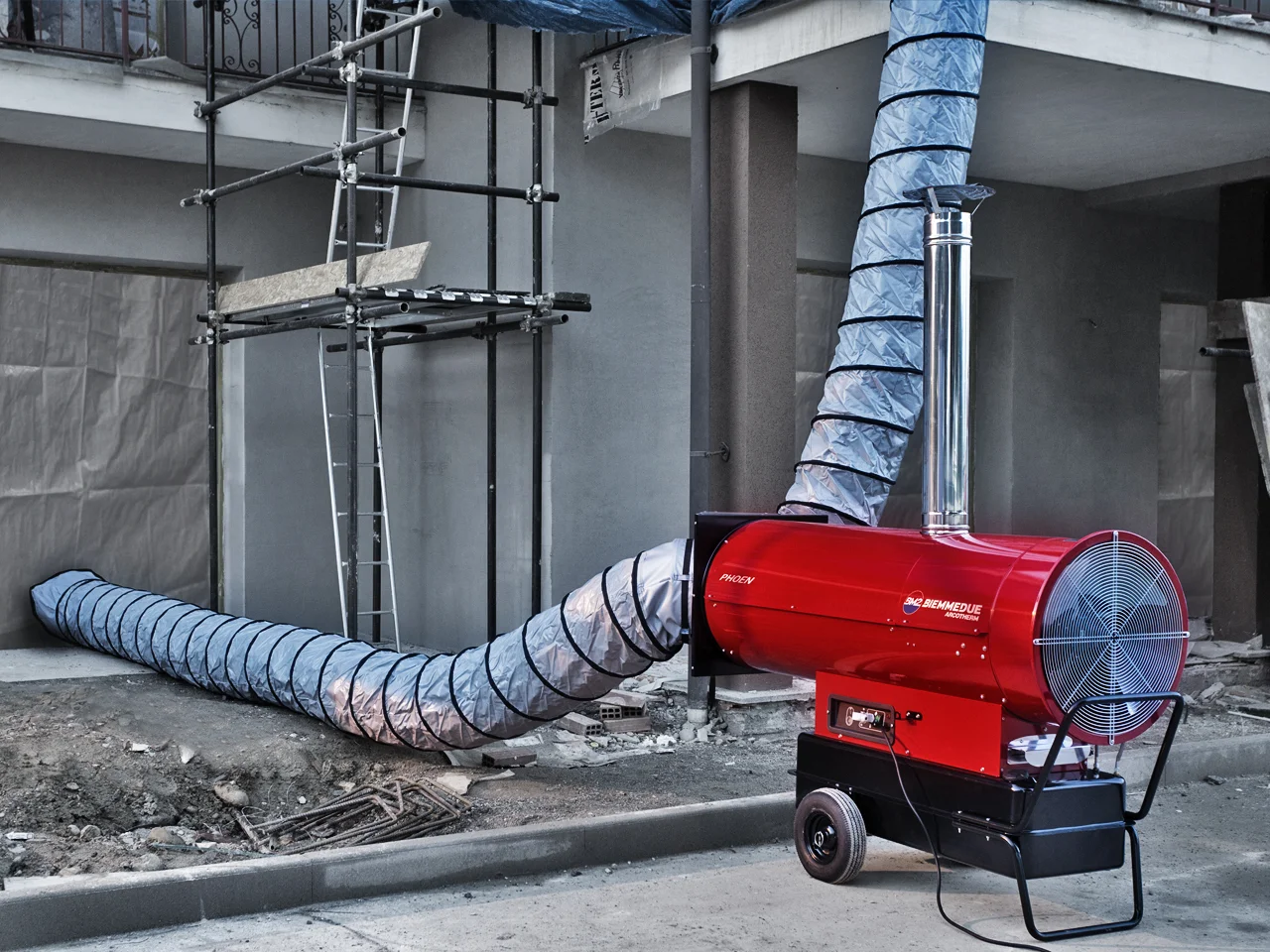 GENERATORI D'ARIA CALDA PROFESSIONALI BIEMMEDUE PER CANTIERI EDILI 