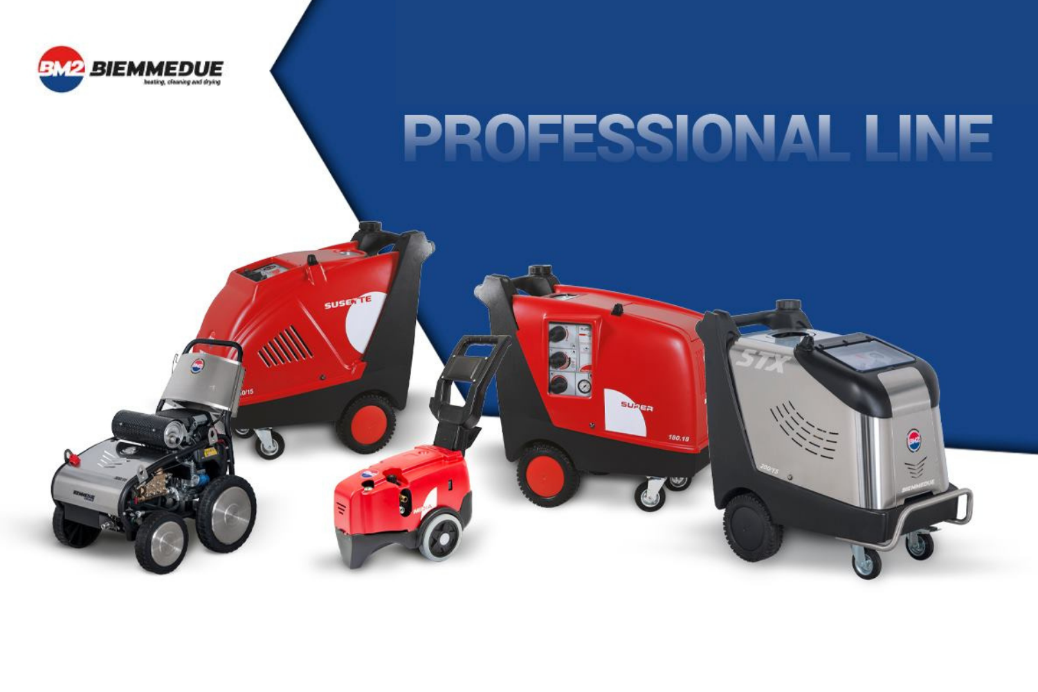 THE BM2 LINE OF PROFESSIONAL AND INDUSTRIAL CLEANING MACHINES