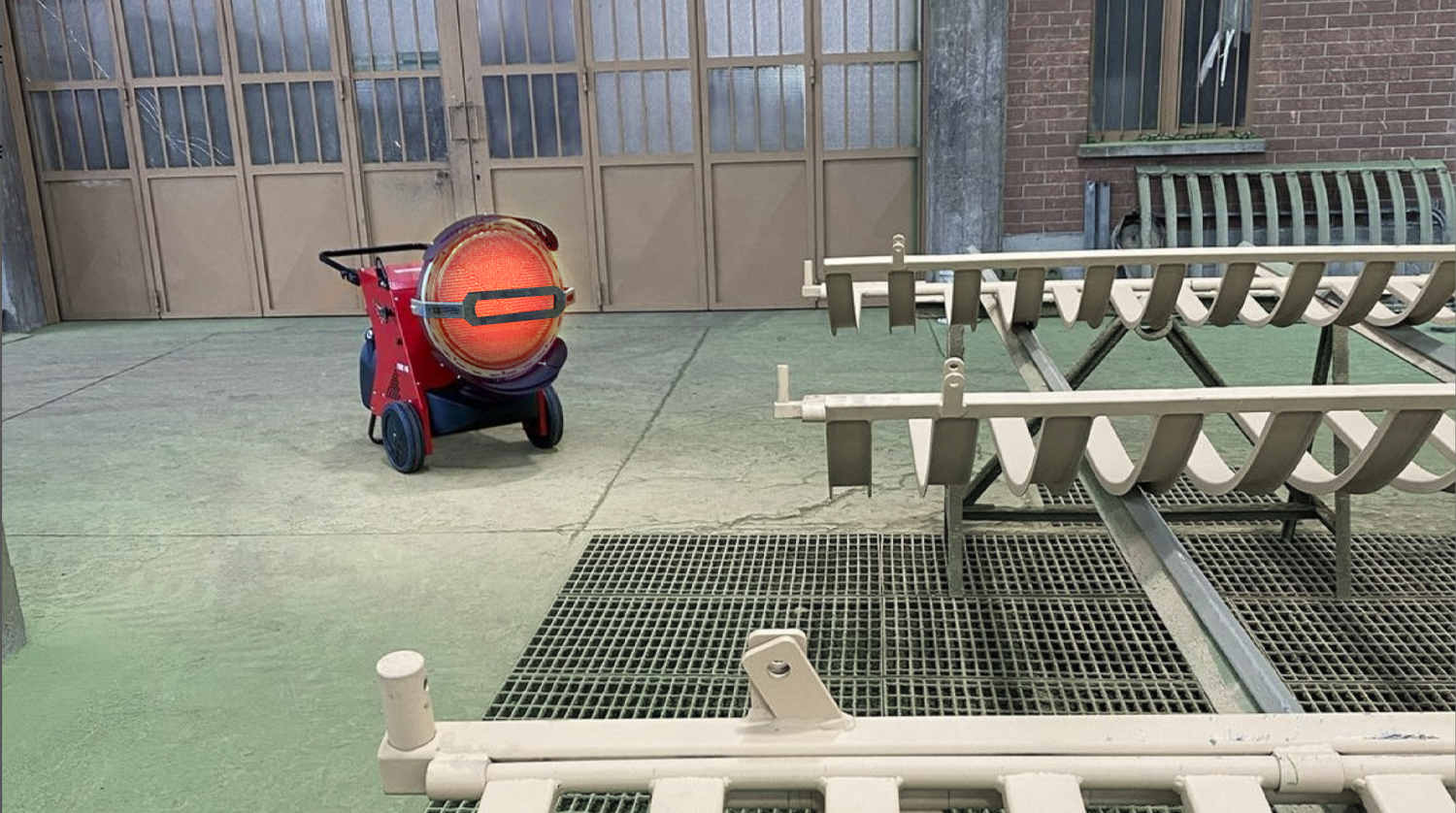 FIRE: DIRECT COMBUSTION, DIESEL-FULLED, INFRARED MOBILE SPACE HEATERS 