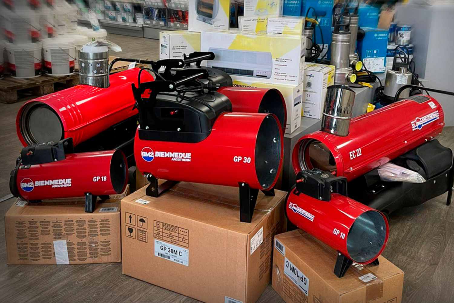 Gas, diesel and electric hot air generators