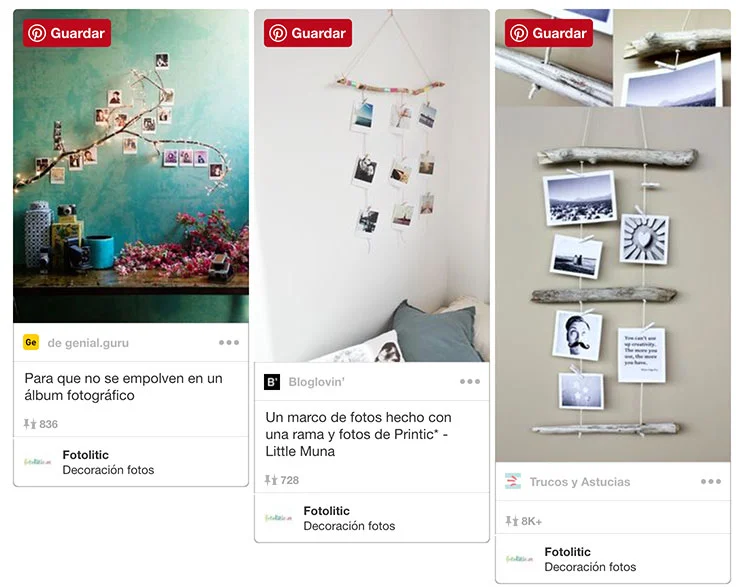 Las cartulinas usadas como soporte de la fotografía, no vienen incluidas