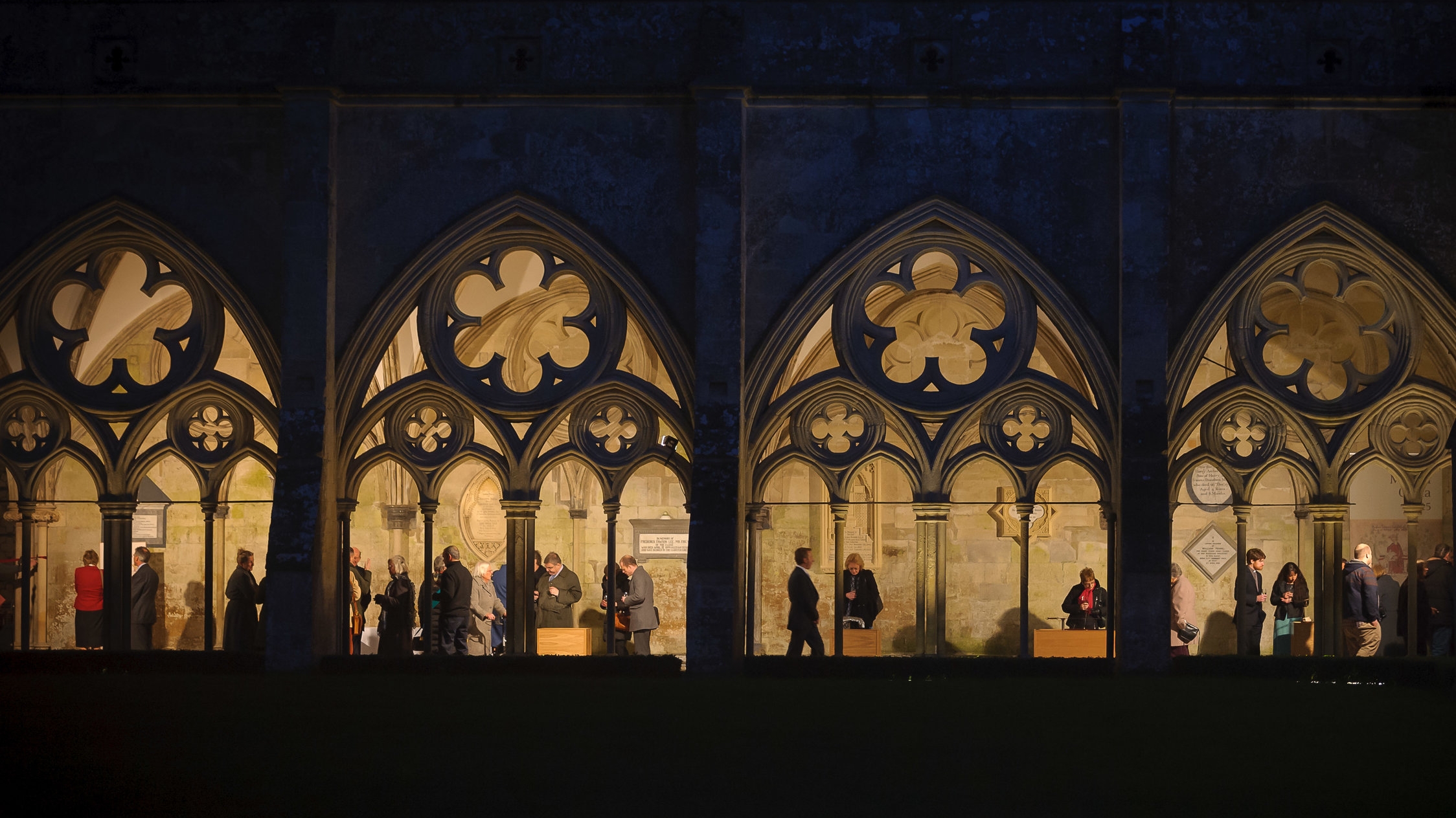 The exquisite medieval cloisters of Salisbury Cathedral are the location for this year's event