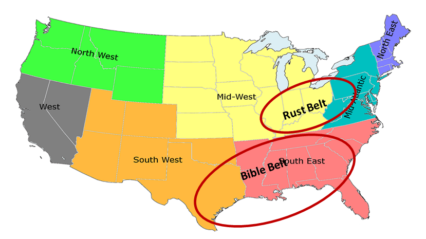 HOT Rustbelt Rust Bowl Of Usa Bible Belt Usa Rust Belt Black Belt