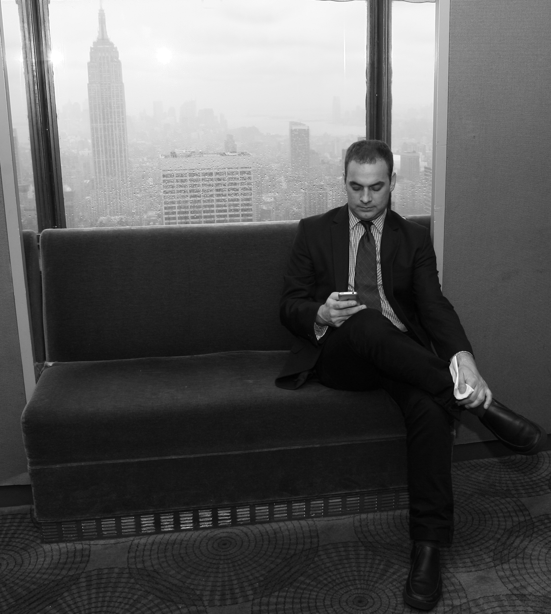 Prepped for a portrait shoot at the now defunct Rainbow Room, 30 Rock.