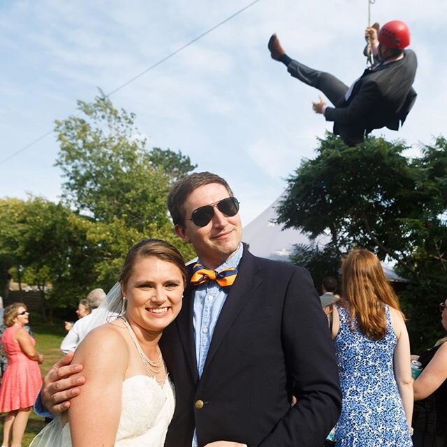 Photo bomb.
.
.
.
.
.
#cowisland #cascobay #maineweddingphotographer #zipline #photobomb