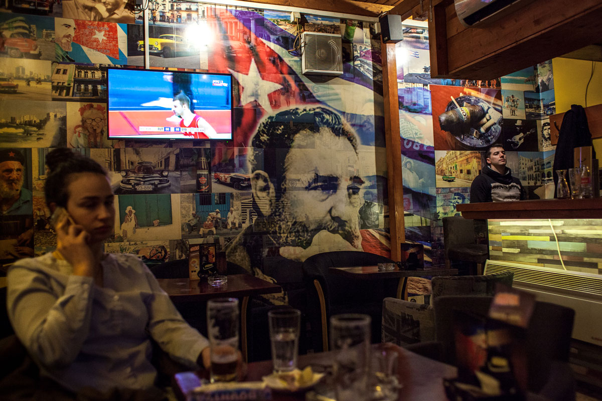 A Cuban-themed cafe in Belgrade, the capital of Serbia, and the former capital of socialist Yugoslavia. Photograph: Julia Druelle for Point.51