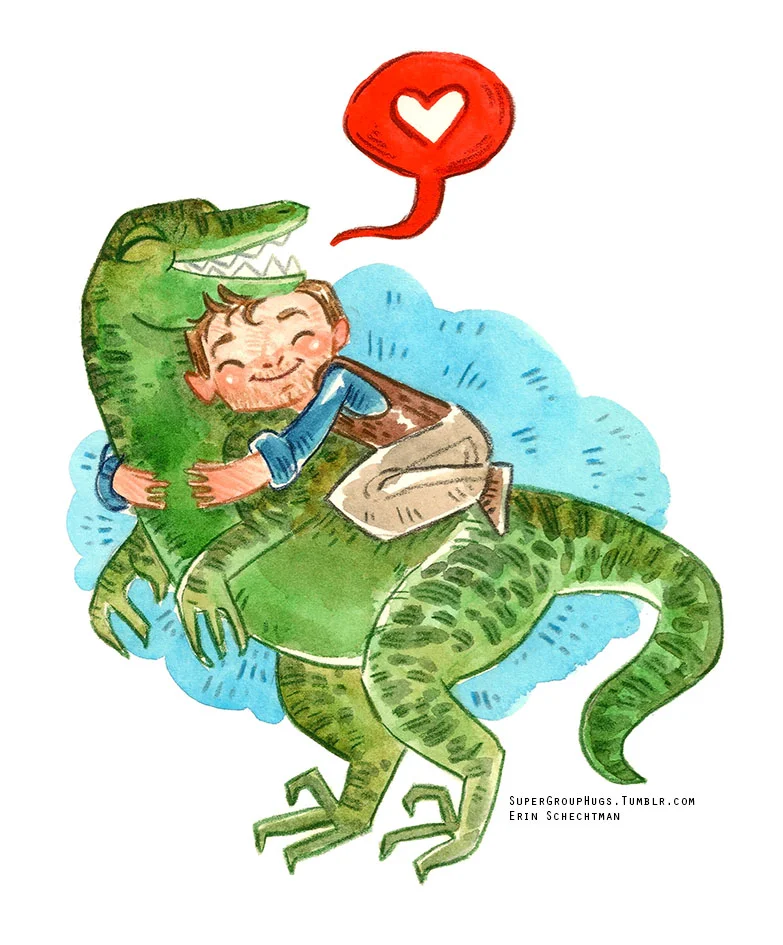 Jurassic World - Owen & Raptor HUG