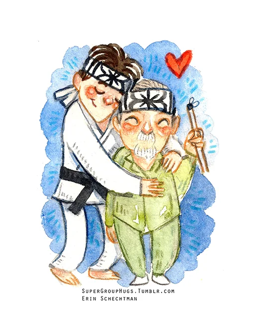 Karate Kid - Daniel & Mr. Miyagi HUG