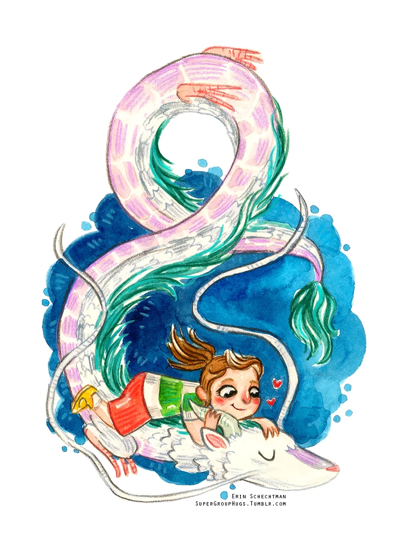 Spirited Away - Chihiro & Haku HUG