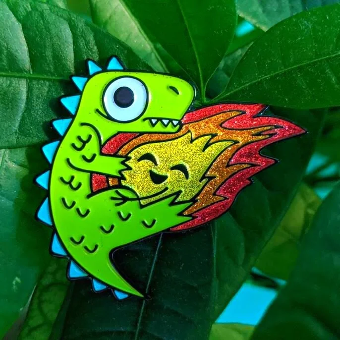 Extinction Level Hug (Glitter Edition)- Enamel Pin